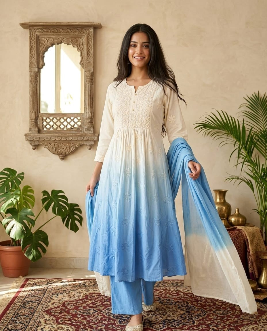 Ombre Blue Kurta Pant Set
