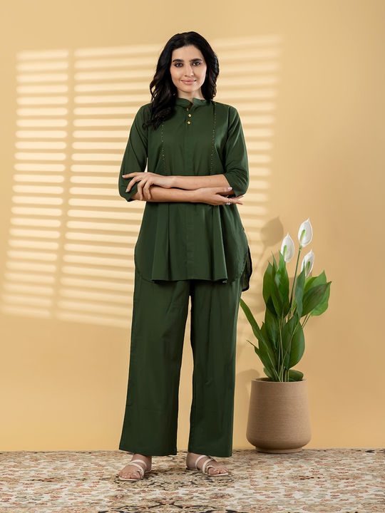 Curved style Co-Ord Set (Green)