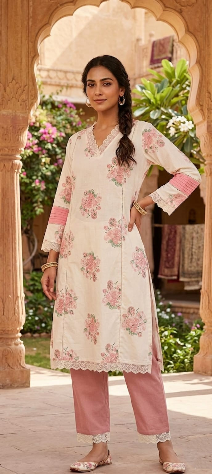 Pink Floral Relaxed Co-ord Set