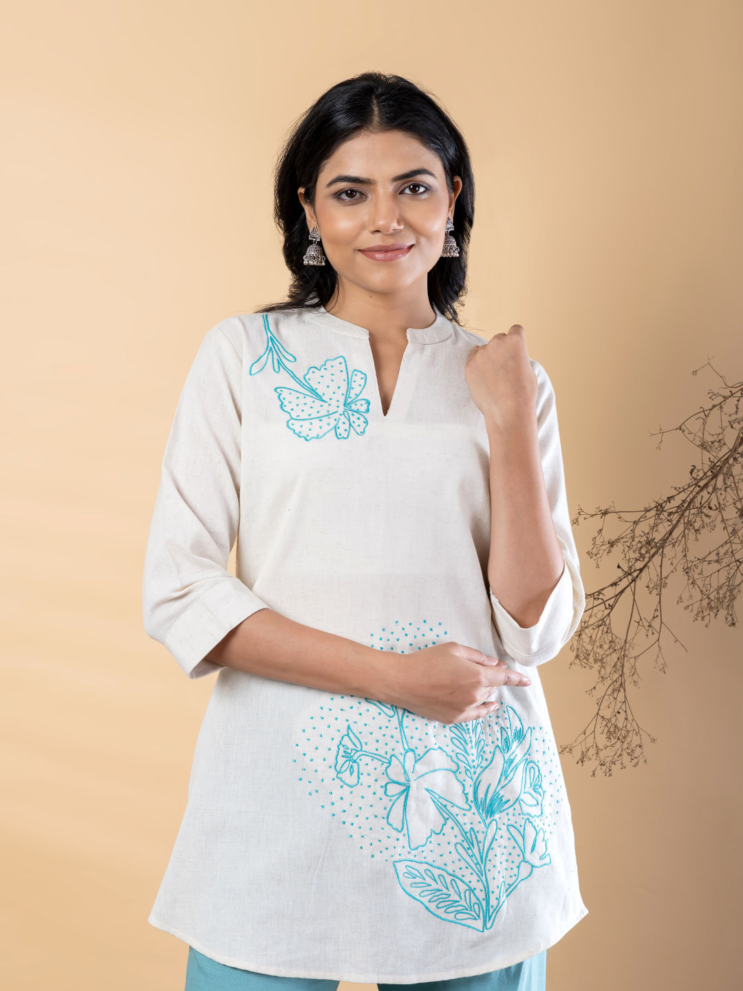 Straight style cotton Ligh blue co-ord set