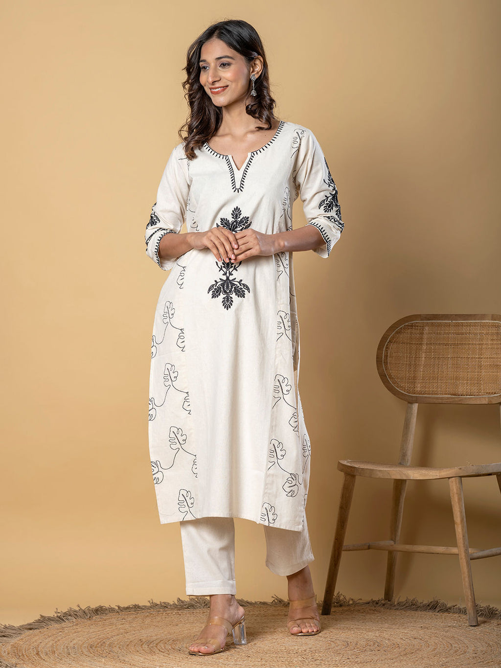 Straight Style Kurta (White)