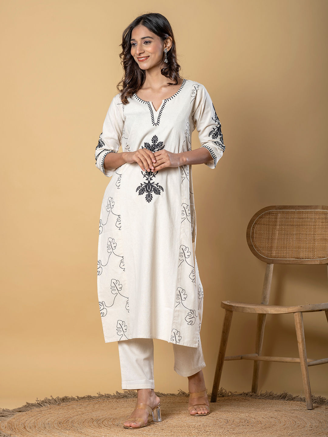 Straight Style Kurta (White)