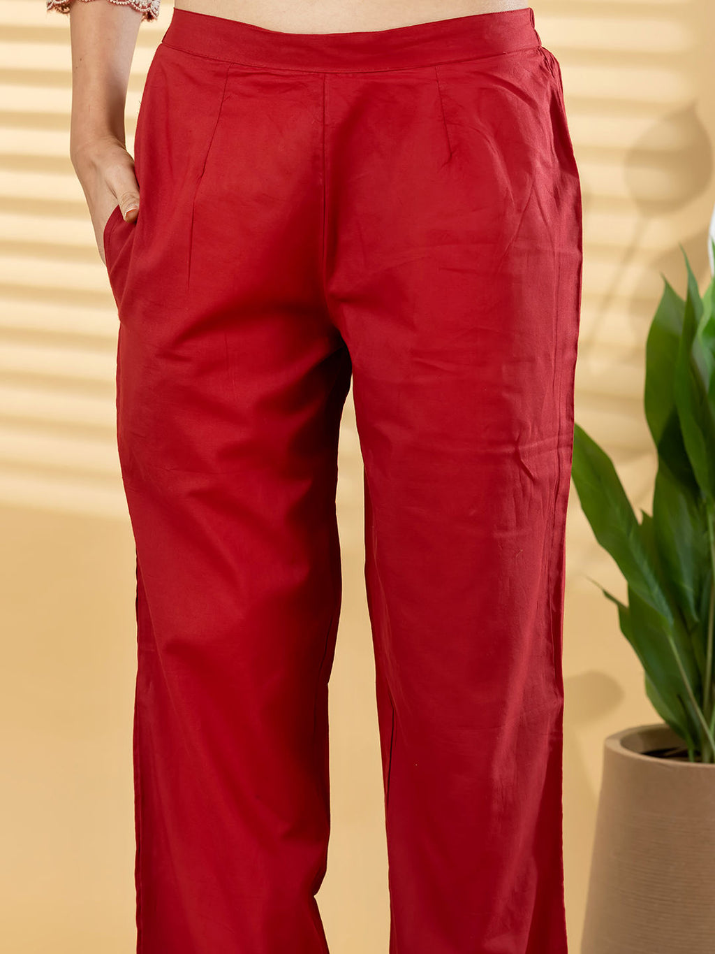Straight style maroon kurta set with Dupatta