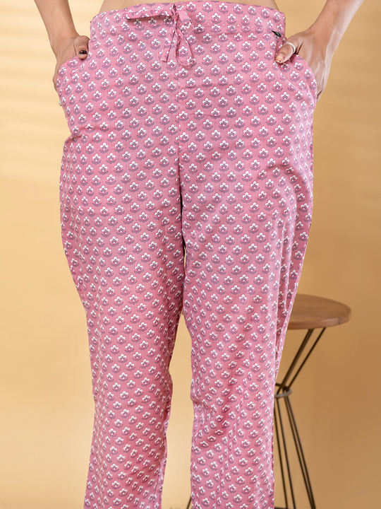 Straight style cotton kurta with dupatta (Pink)