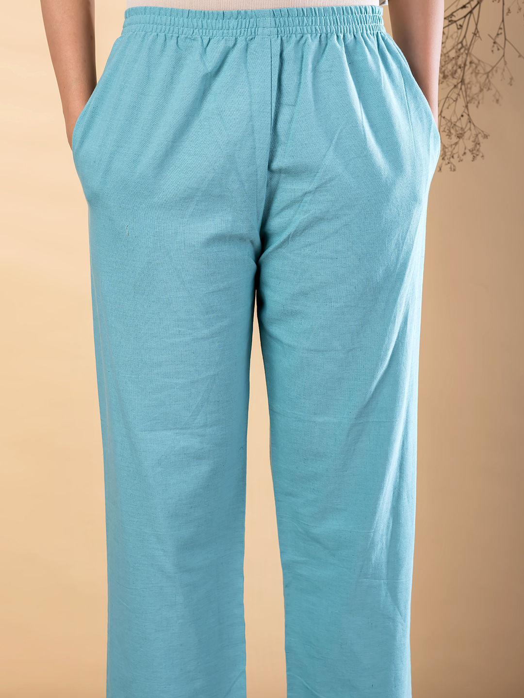 Straight style cotton Ligh blue co-ord set
