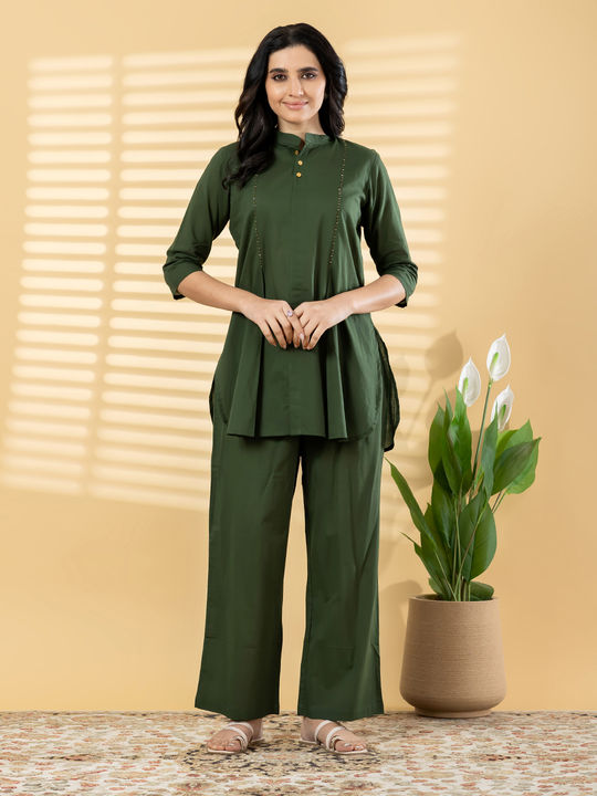 Curved style Co-Ord Set (Green)