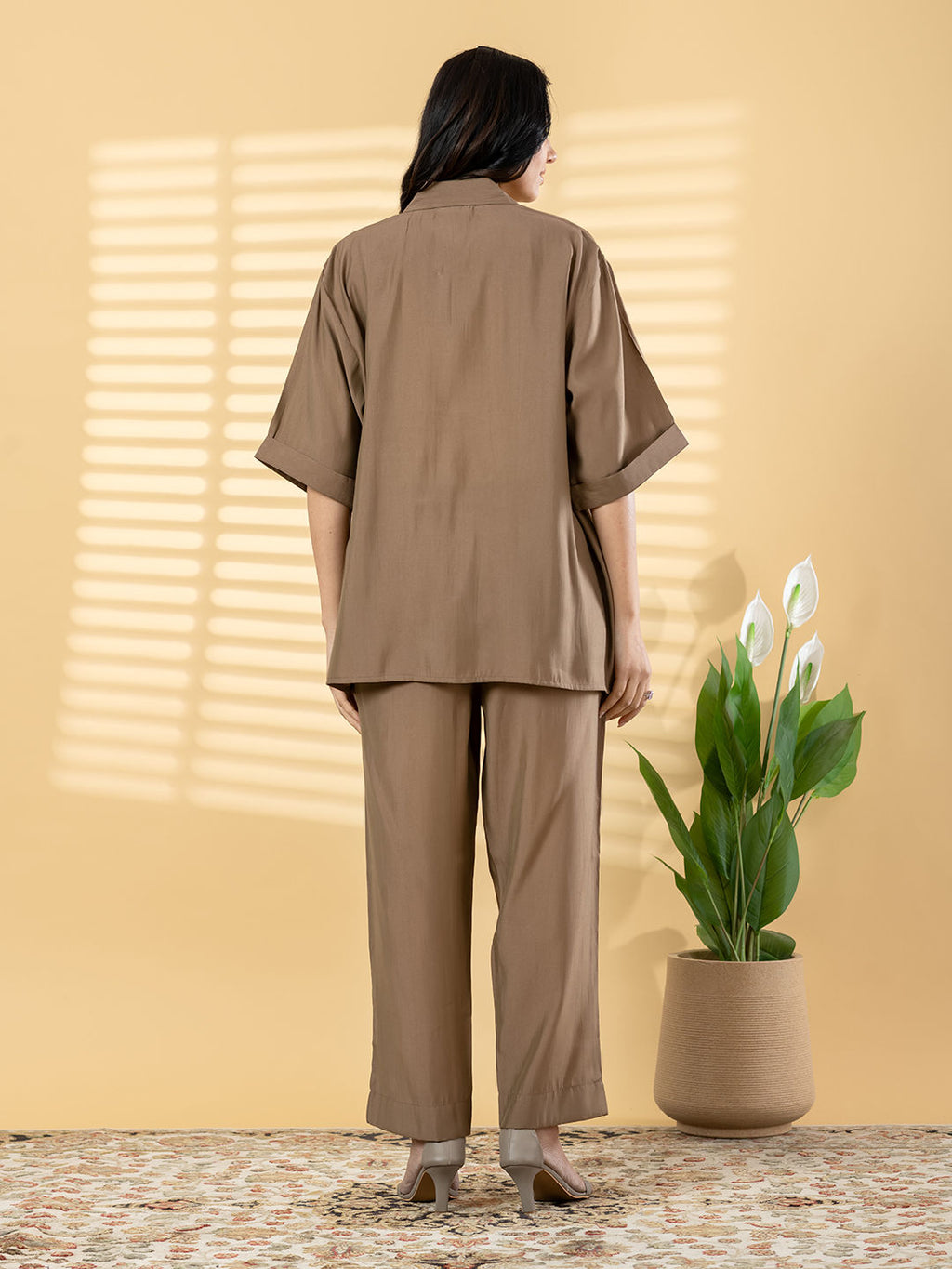 Straight style cotton Brown co-ord set