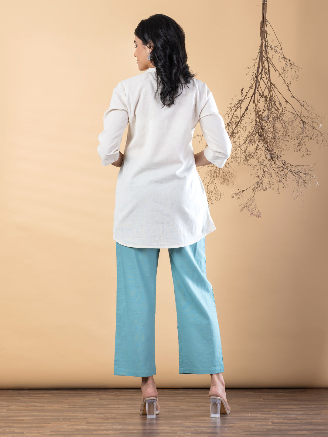 Straight style cotton Ligh blue co-ord set