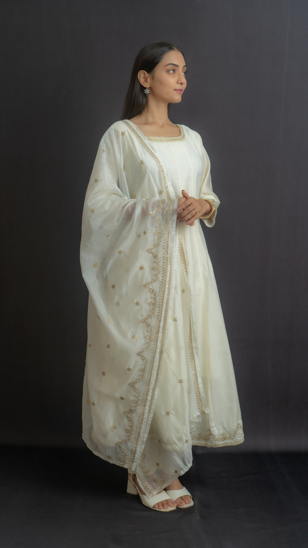Chandani White Anarkali Set Lavanya By Deepali