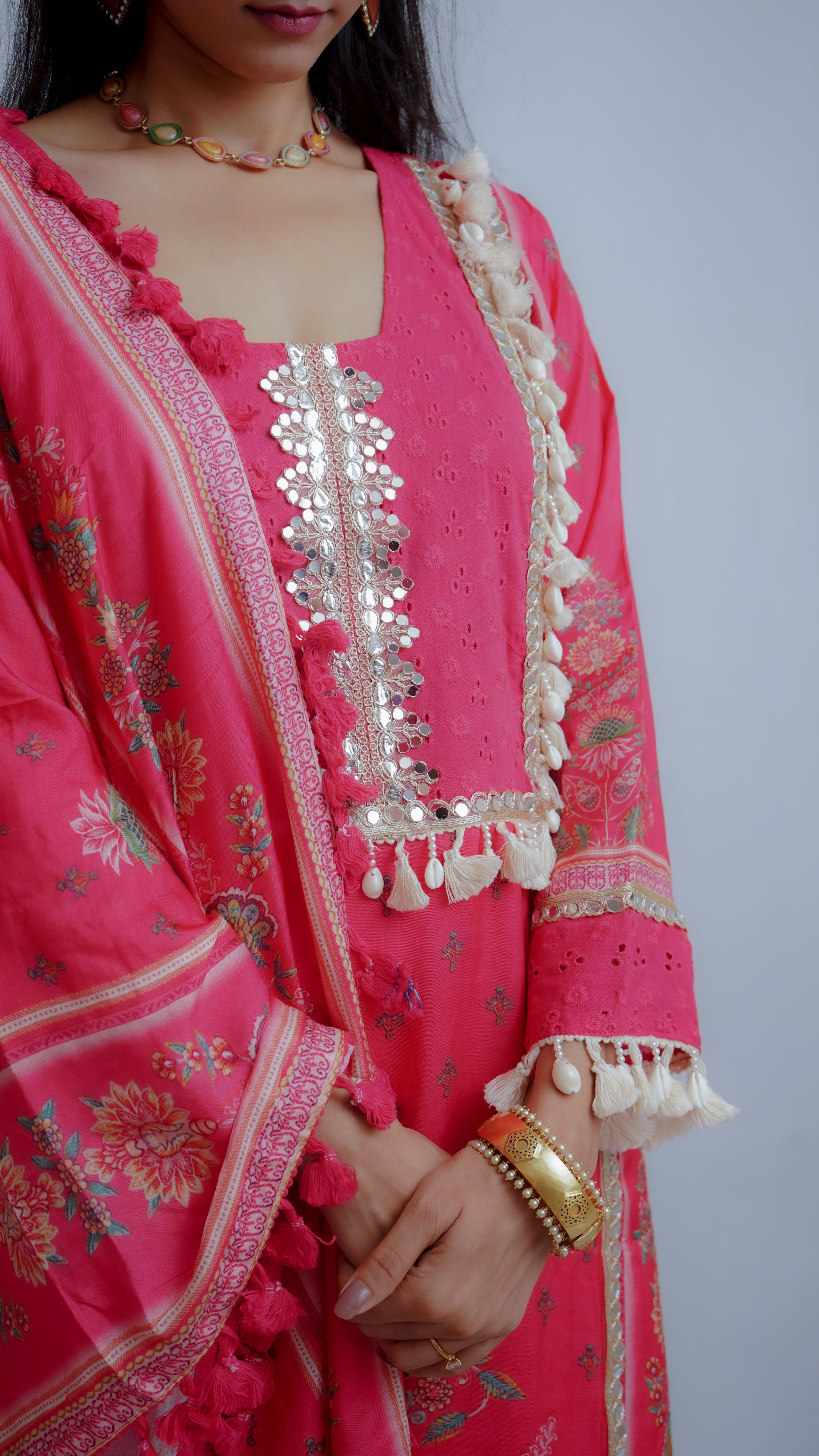 Ruhani Pink Pure Kodi Handwork Kurta Set Lavanya By Deepali
