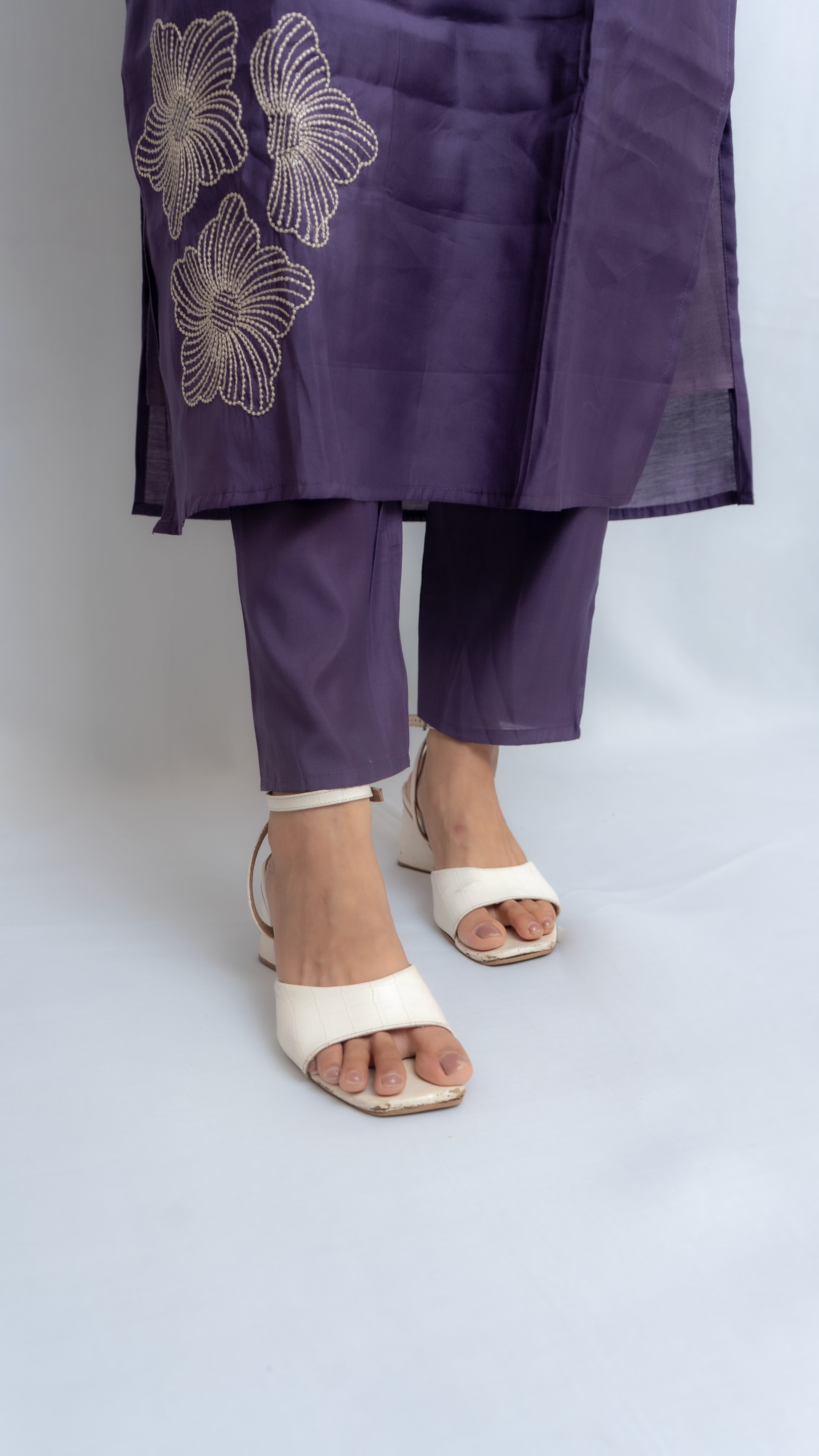 Sadagi Mull Chanderi (Purple) Kurta Set Lavanya By Deepali