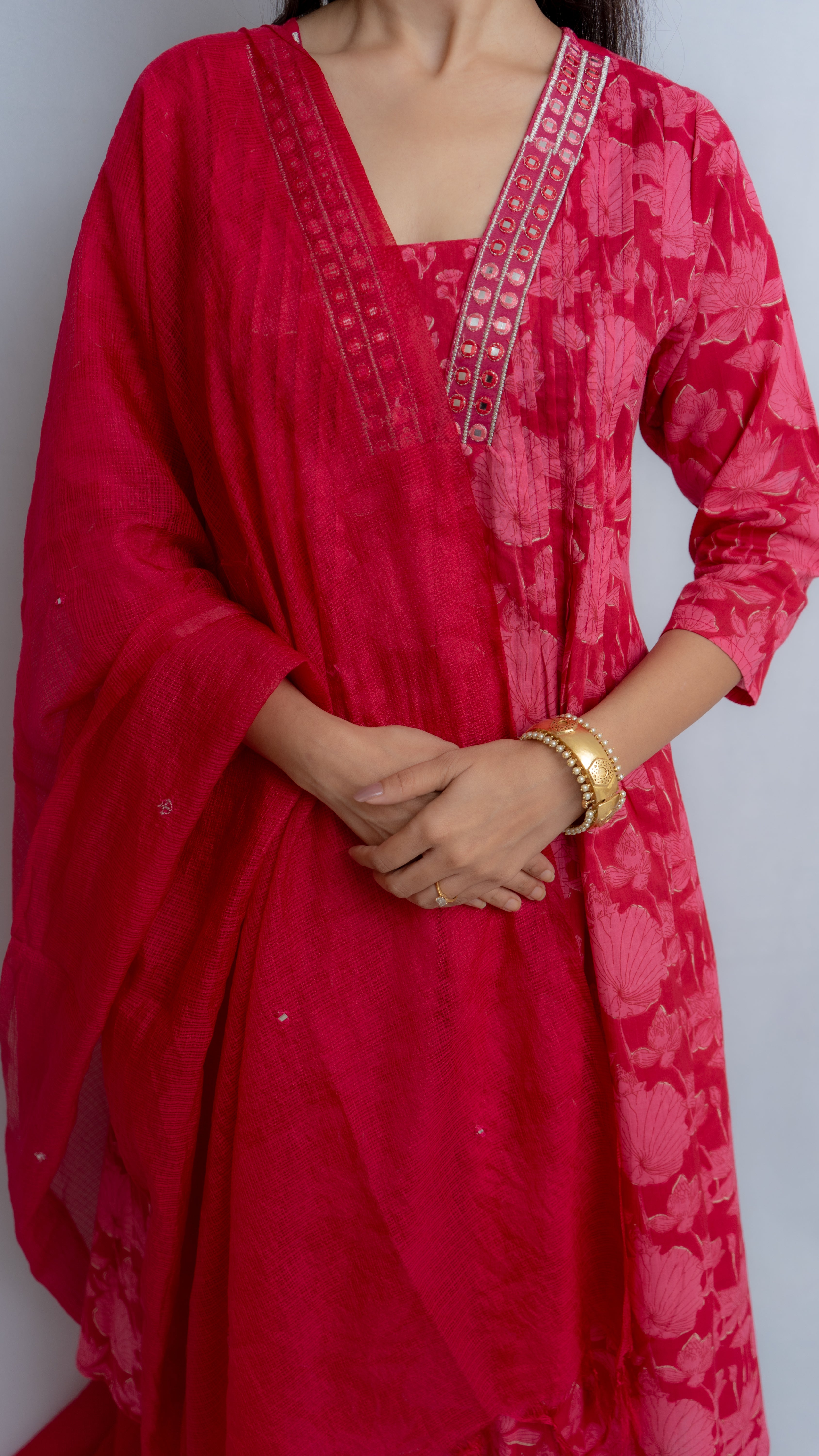 Riya A-Line Kurta set (Pink)