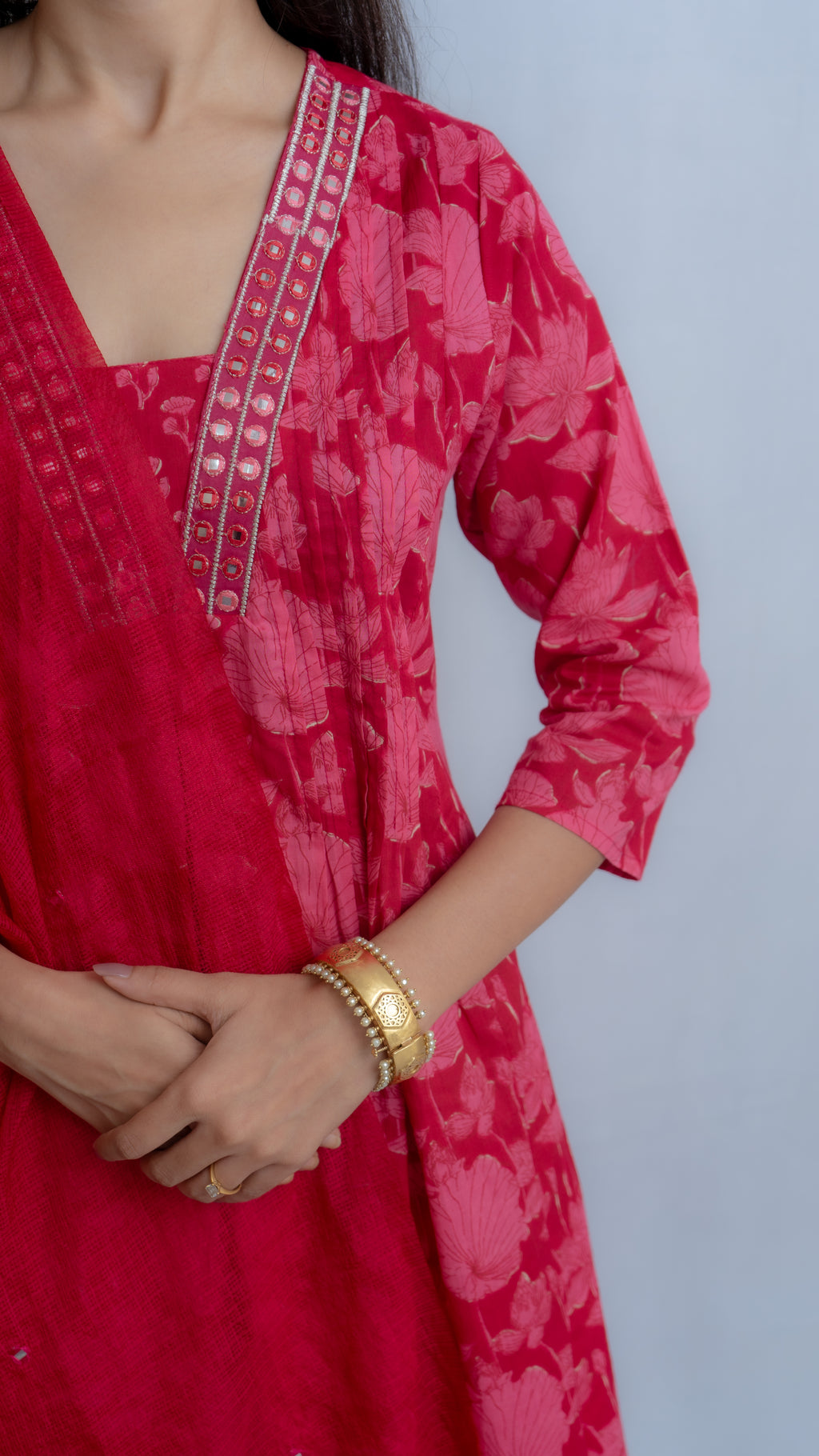 Riya A-Line Kurta set (Pink)