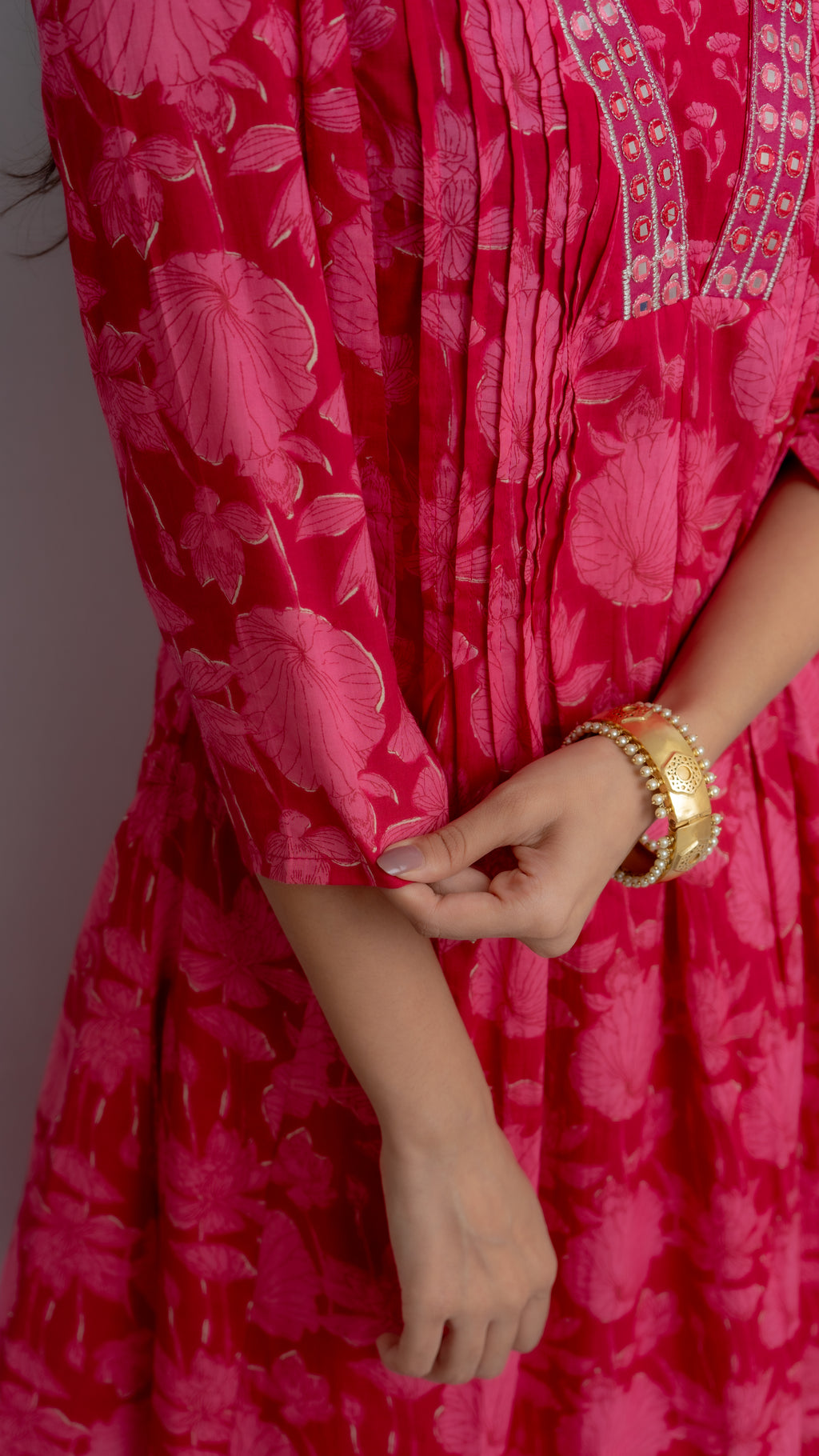 Riya A-Line Kurta set (Pink)