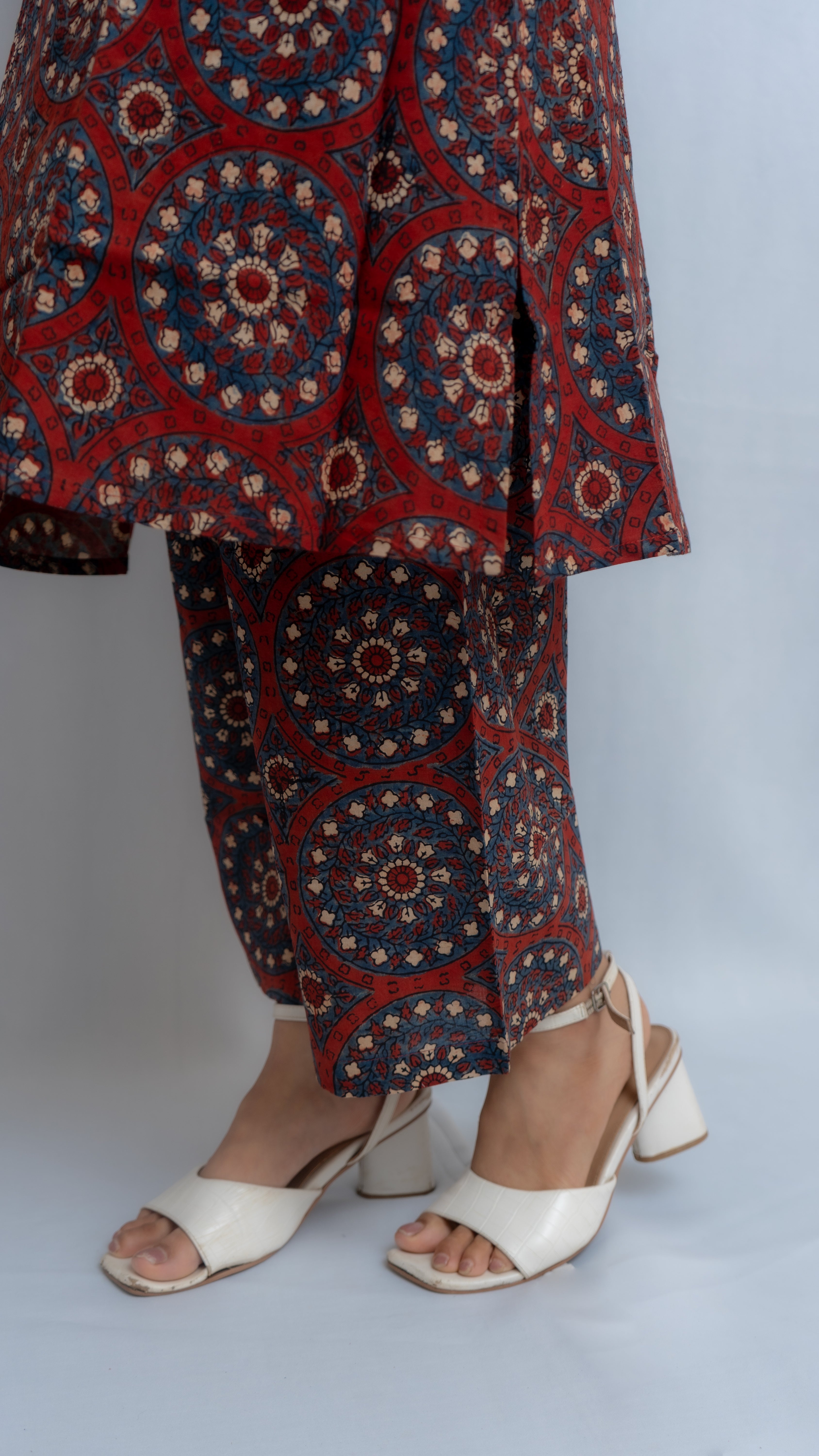 Maroon Ajarak Hand Block-Printed Co-Ord Set