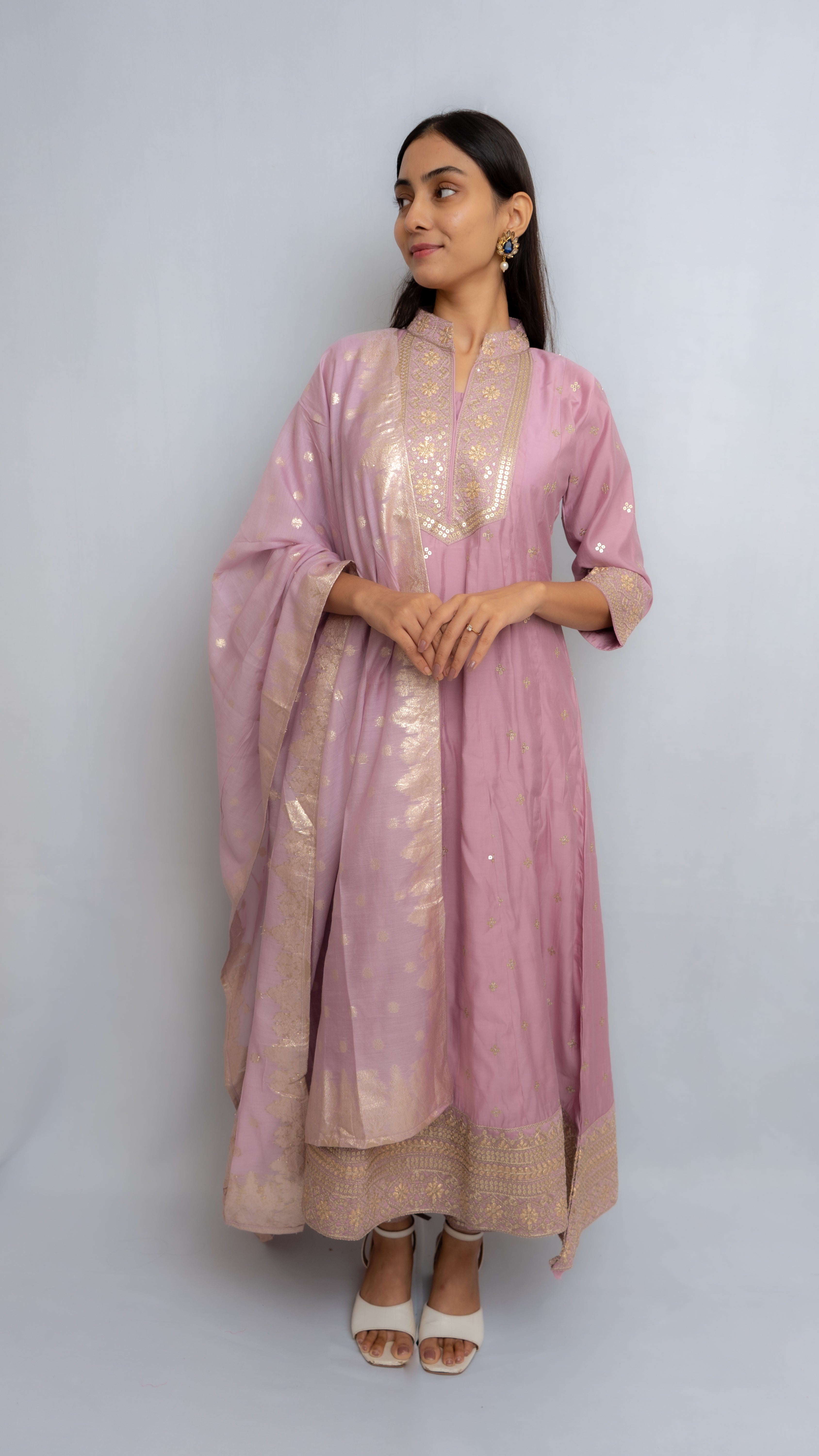 Chandani Light Lavander Kurta Set Lavanya By Deepali