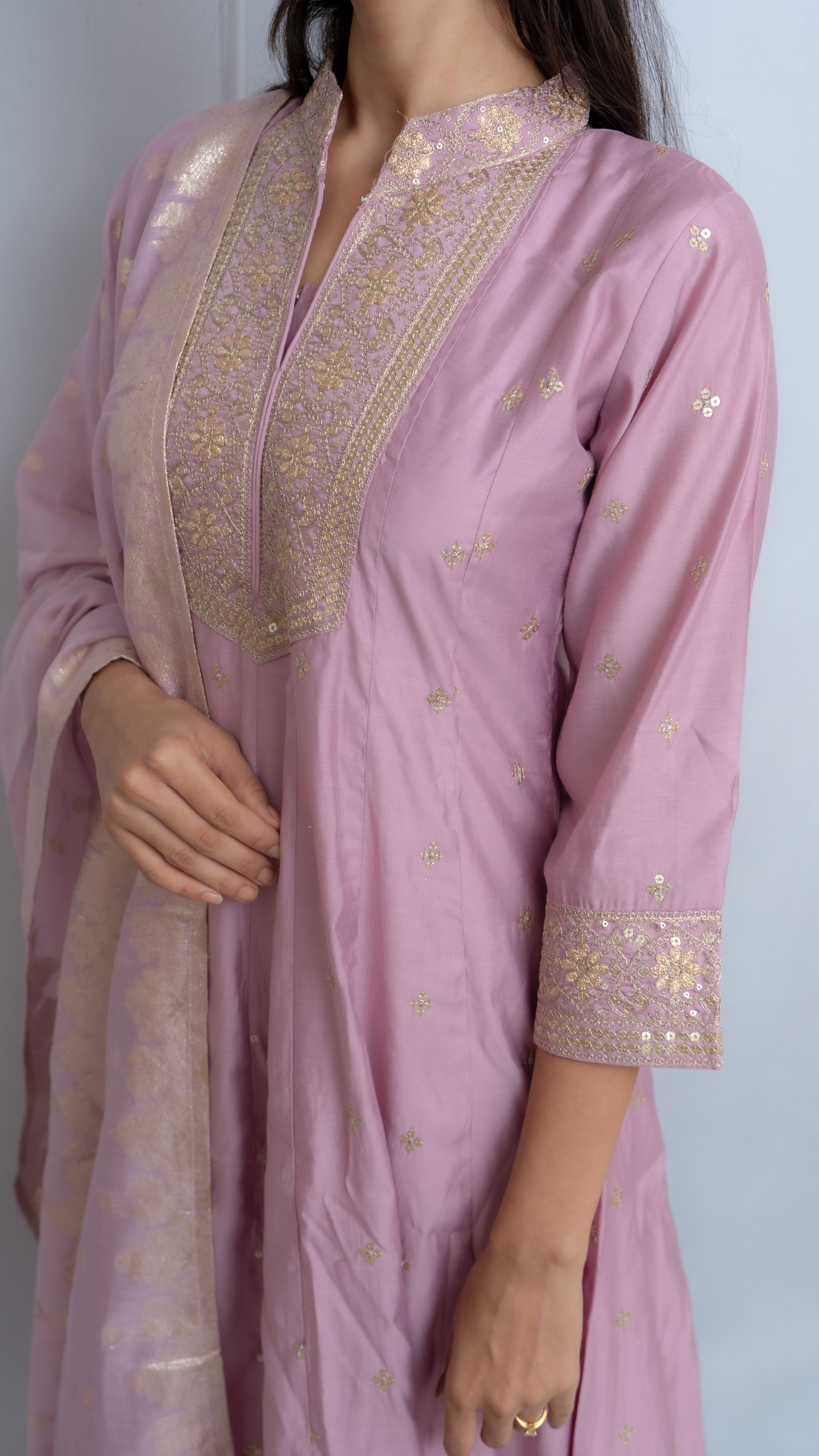 Chandani Light Lavander Kurta Set Lavanya By Deepali