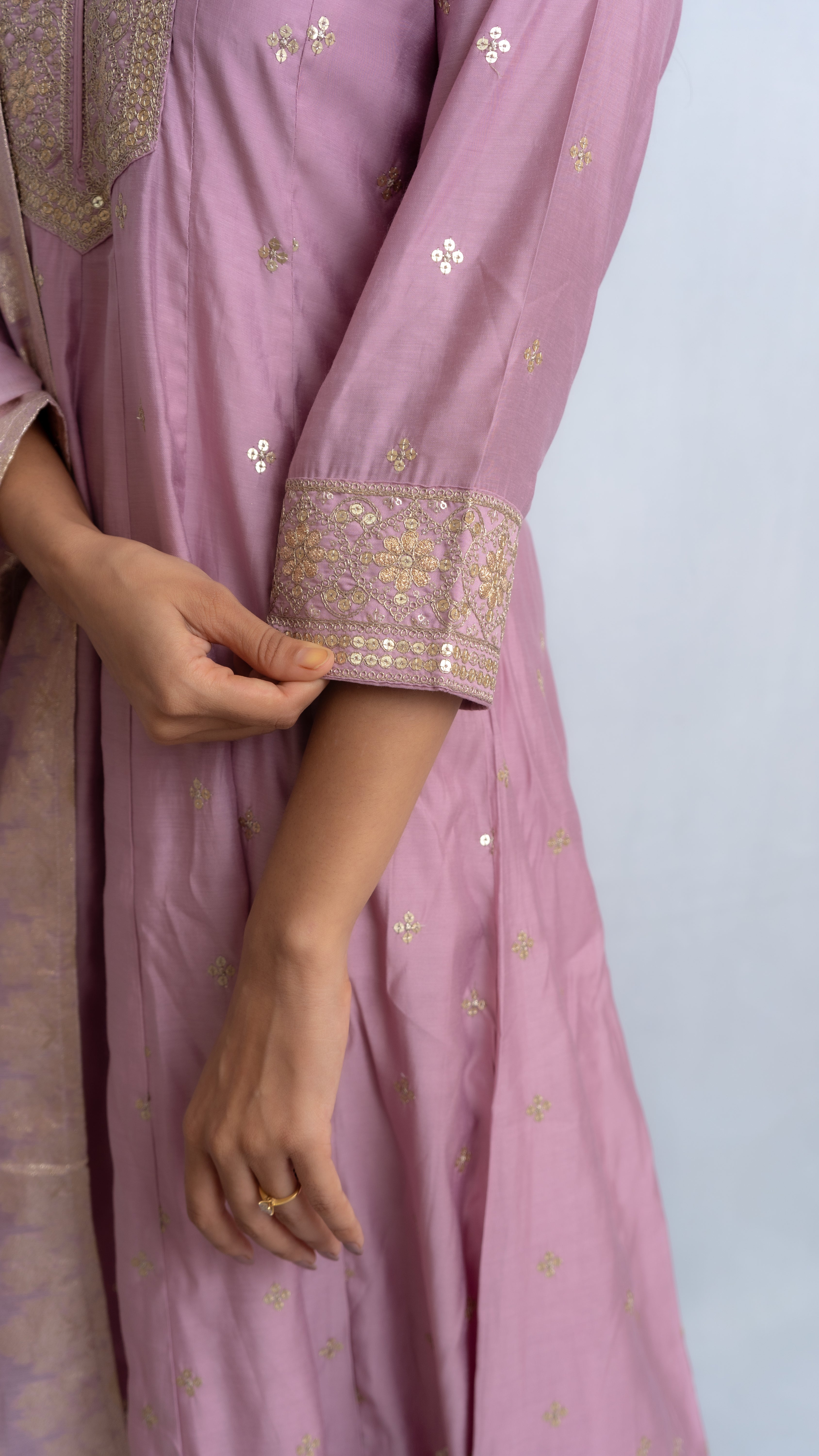 Chandani Light Lavander Kurta Set Lavanya By Deepali