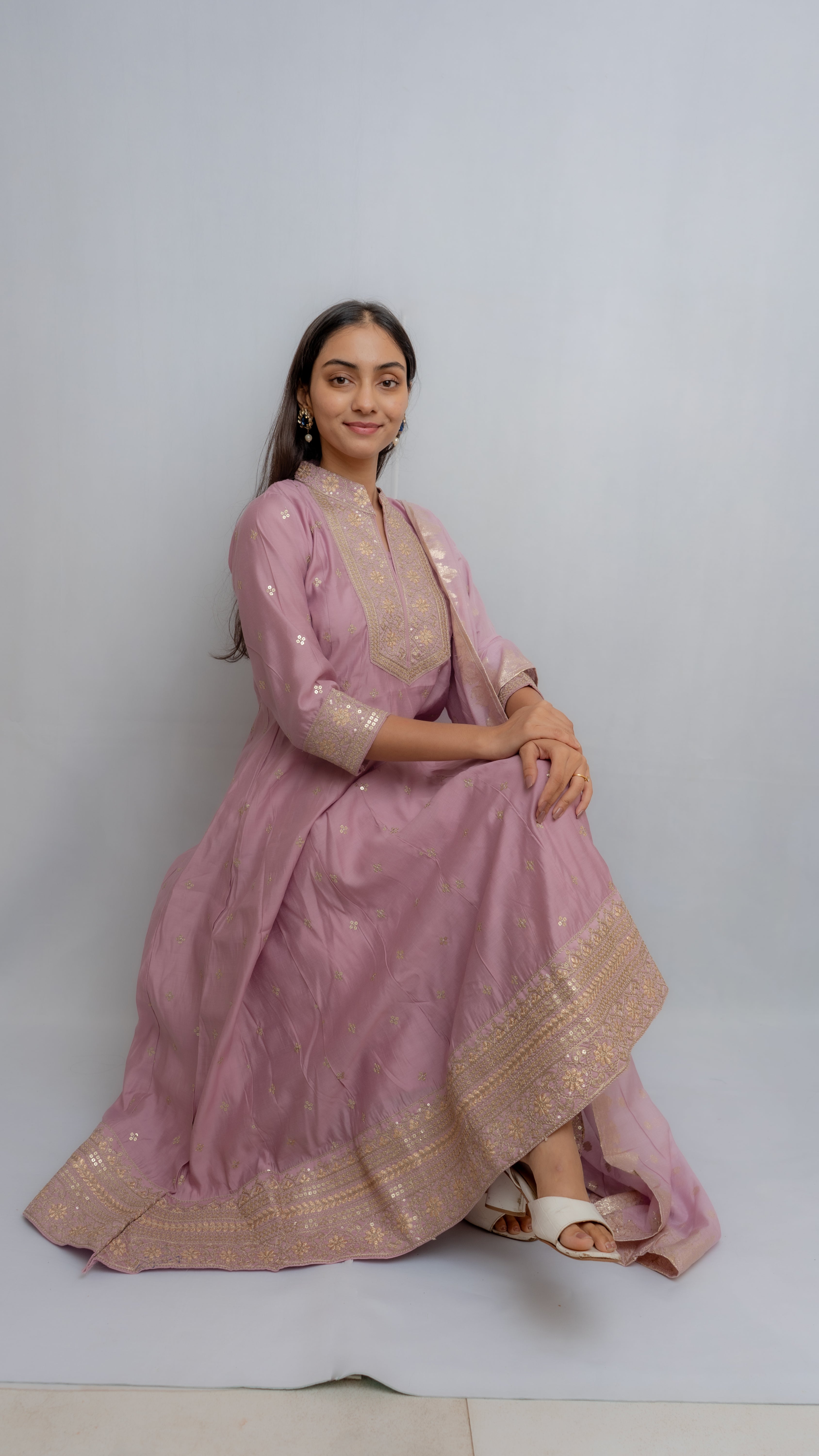 Chandani Light Lavander Kurta Set Lavanya By Deepali