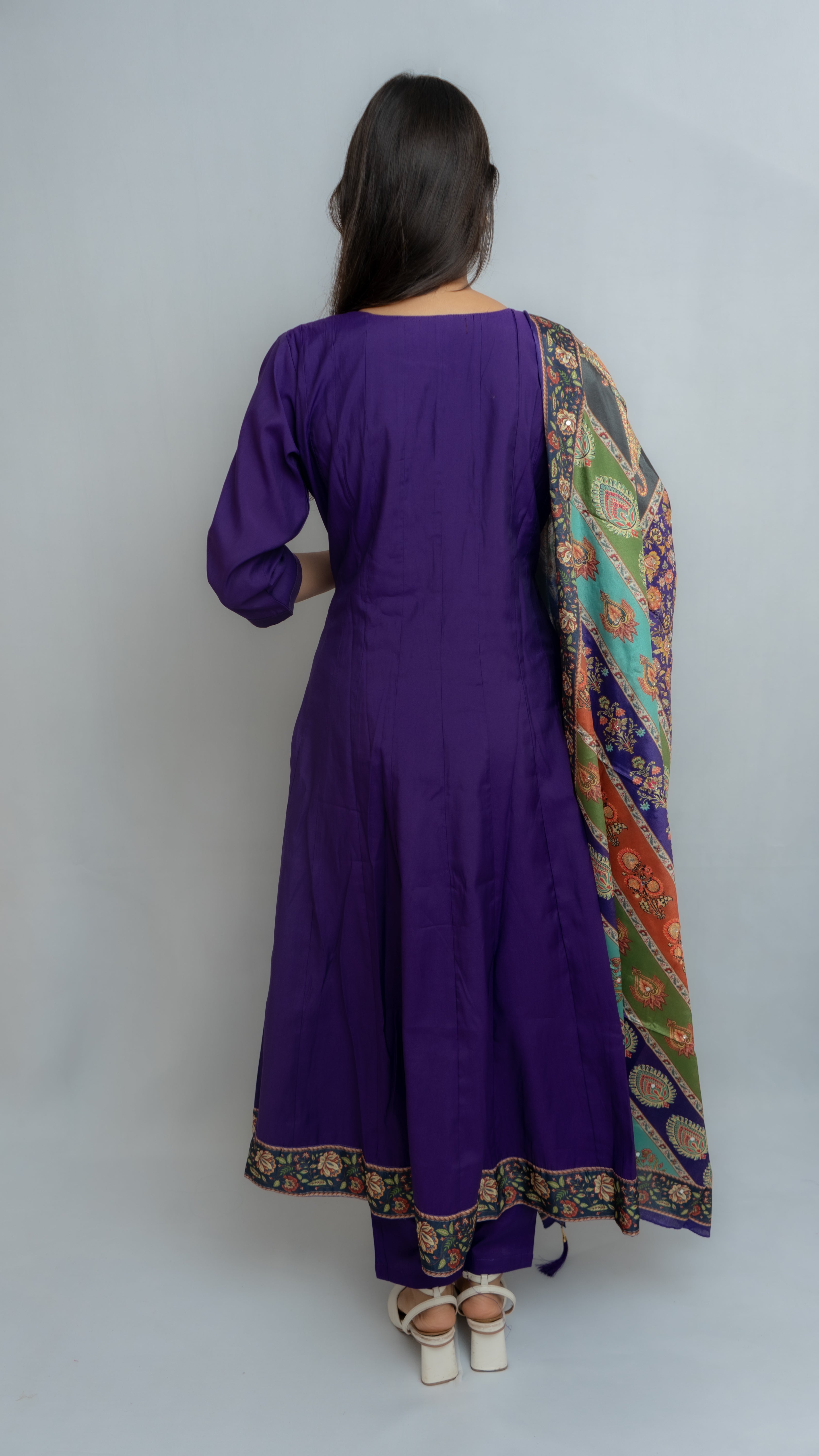 Chandani Full Border Anarkali Set (Purple) Lavanya By Deepali