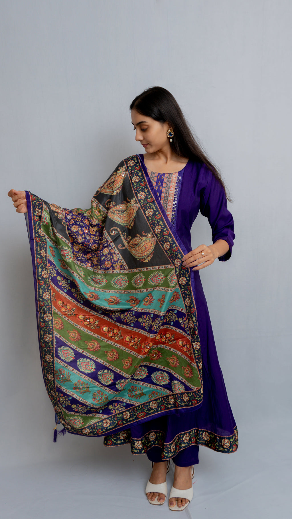 Chandani Full Border Anarkali Set (Purple) Lavanya By Deepali