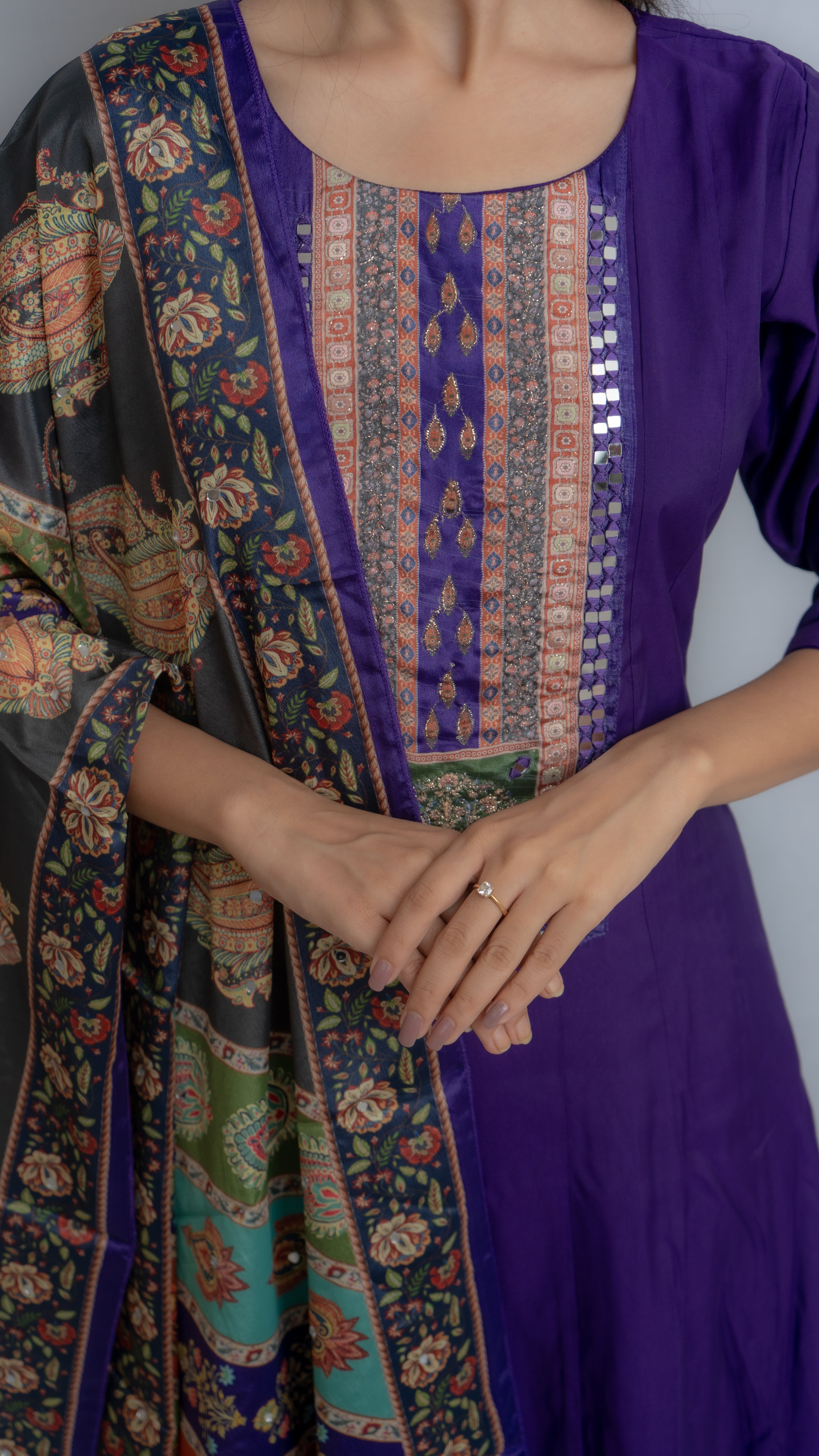 Chandani Full Border Anarkali Set (Purple) Lavanya By Deepali