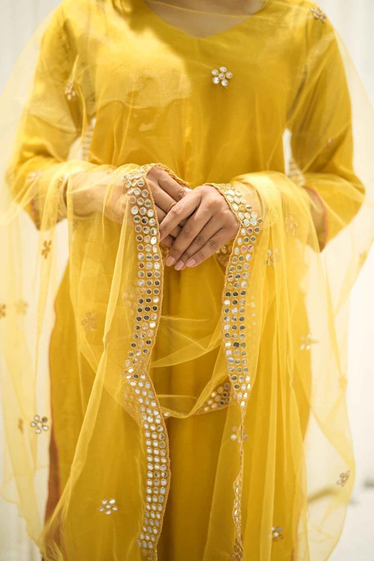 Timeless silk kurta set (Yellow)