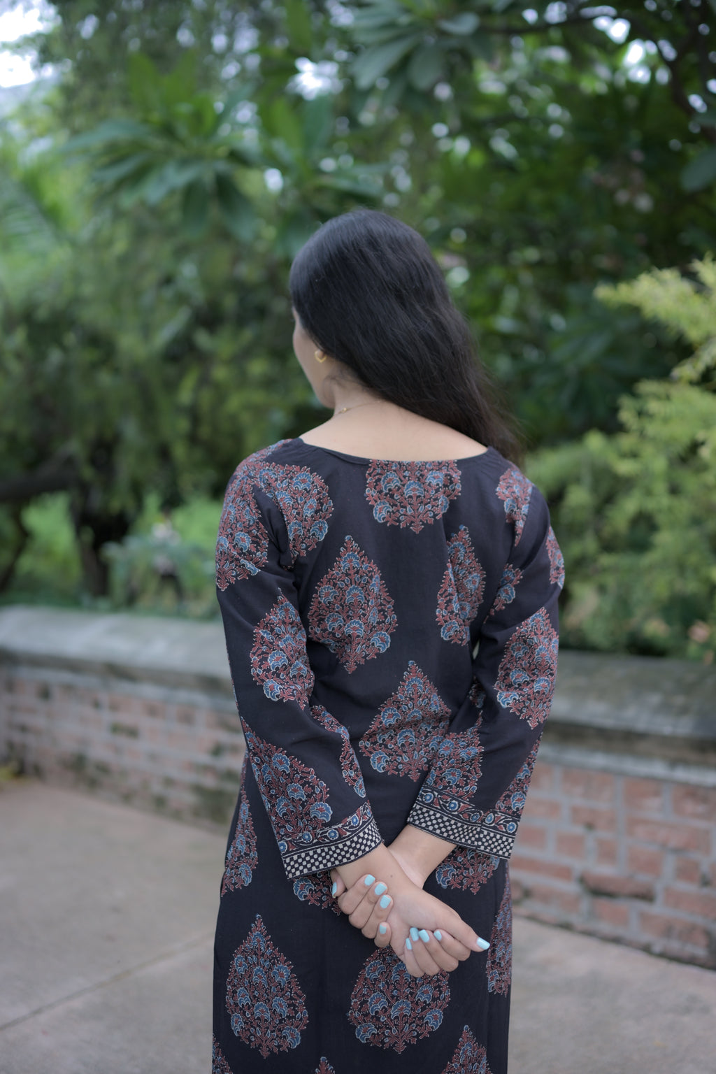 Ajarak Saudagiri Black Kurta Set