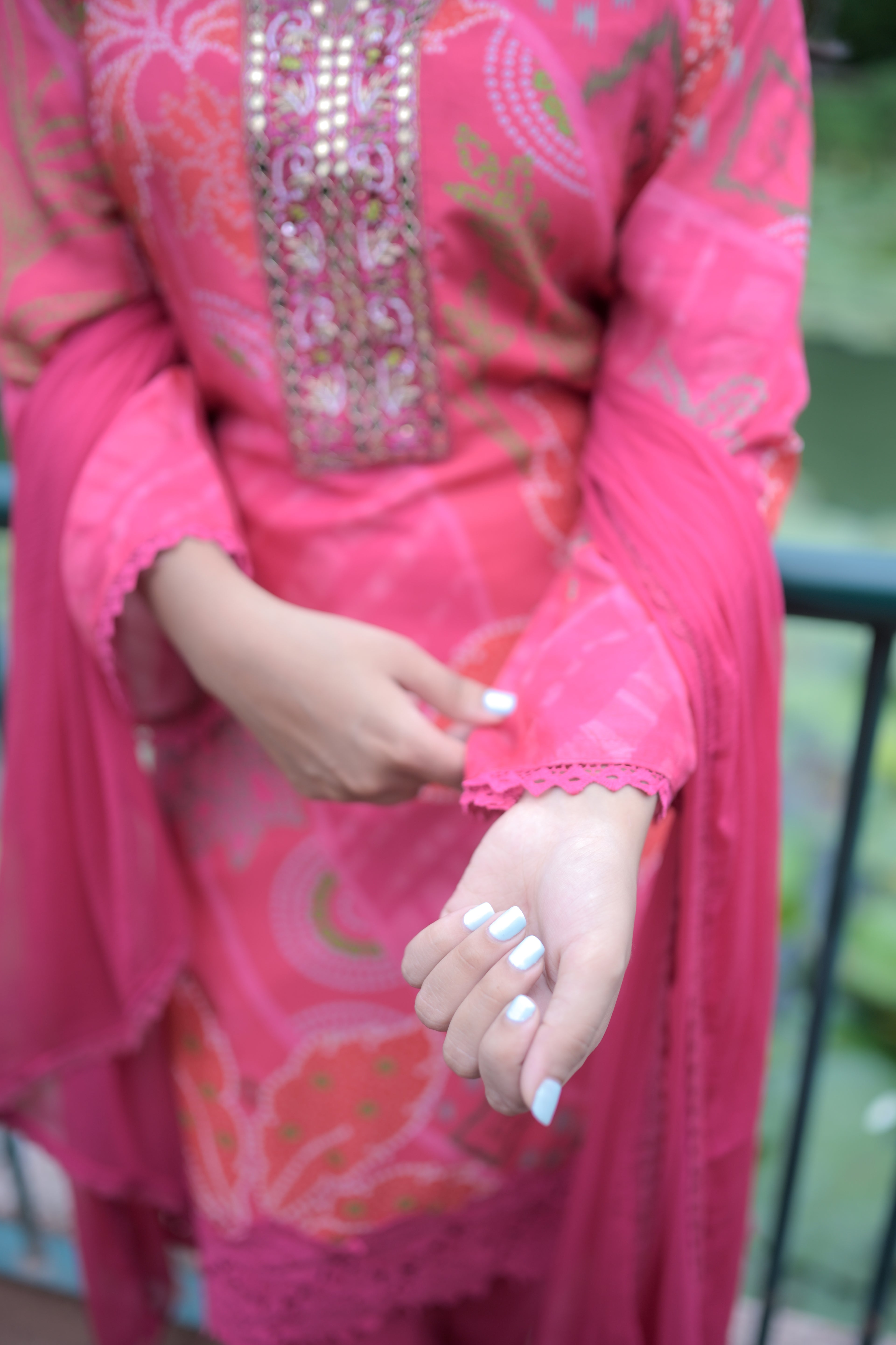 Riya Pink Bandhani Kurta Set