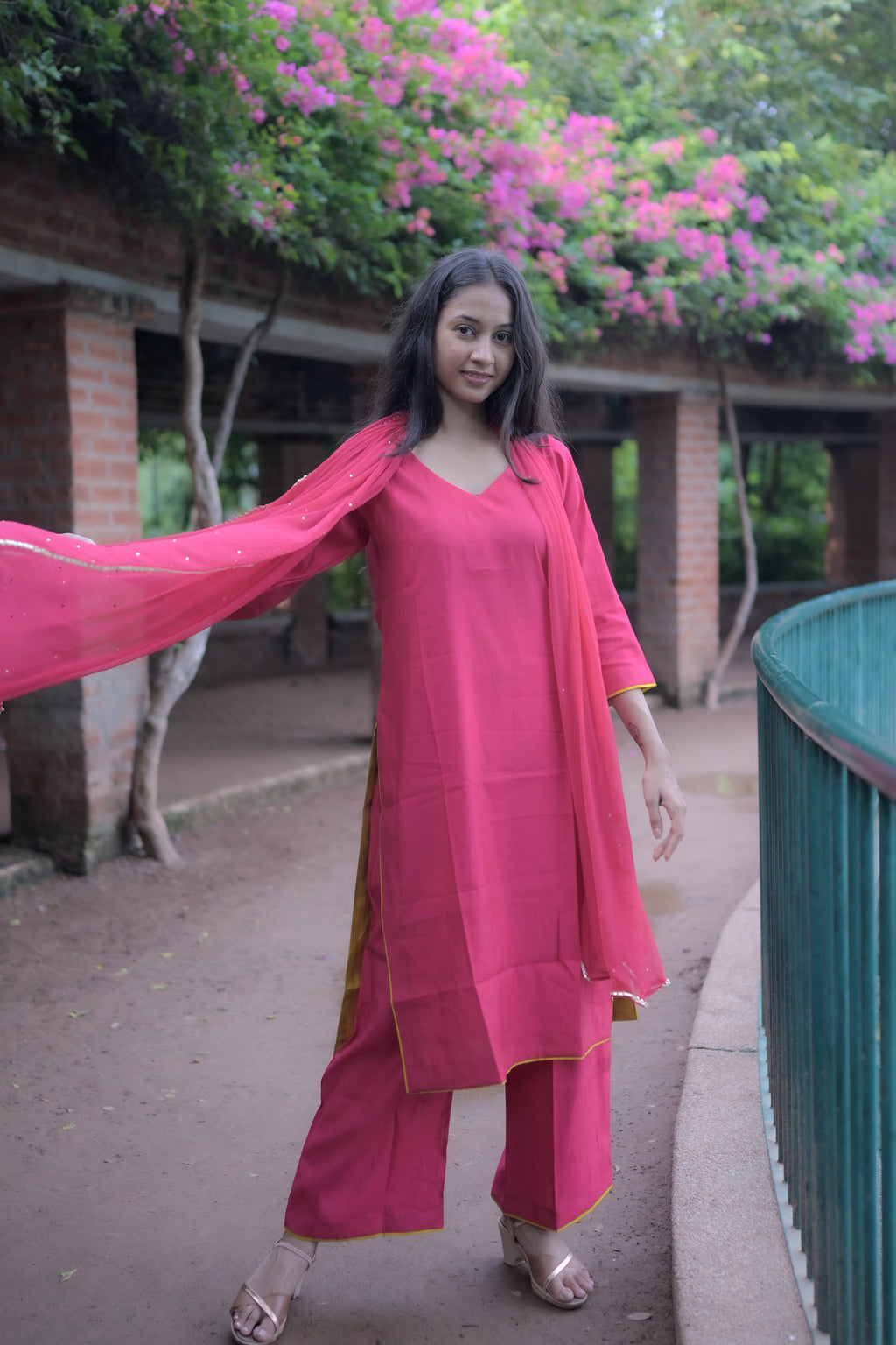 Timeless silk kurta set (Pink)