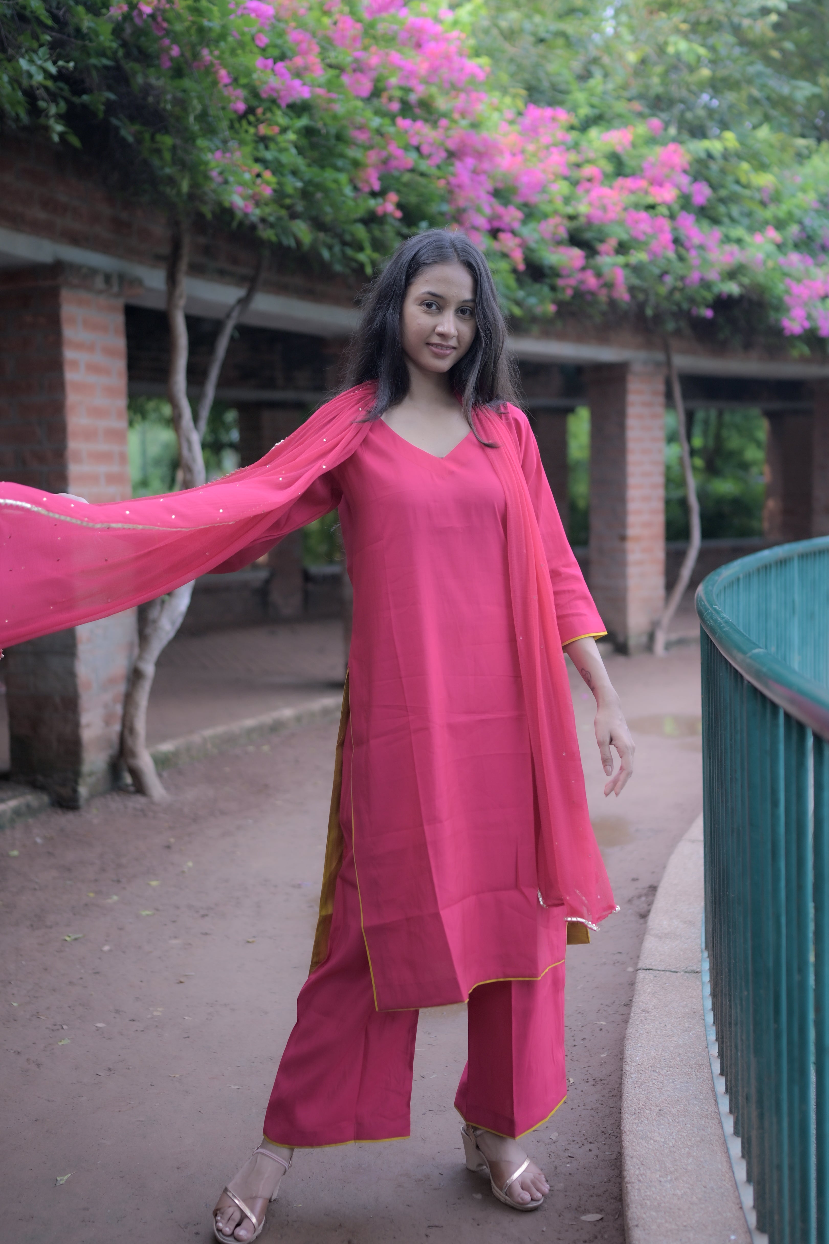 Timeless silk kurta set (Pink)