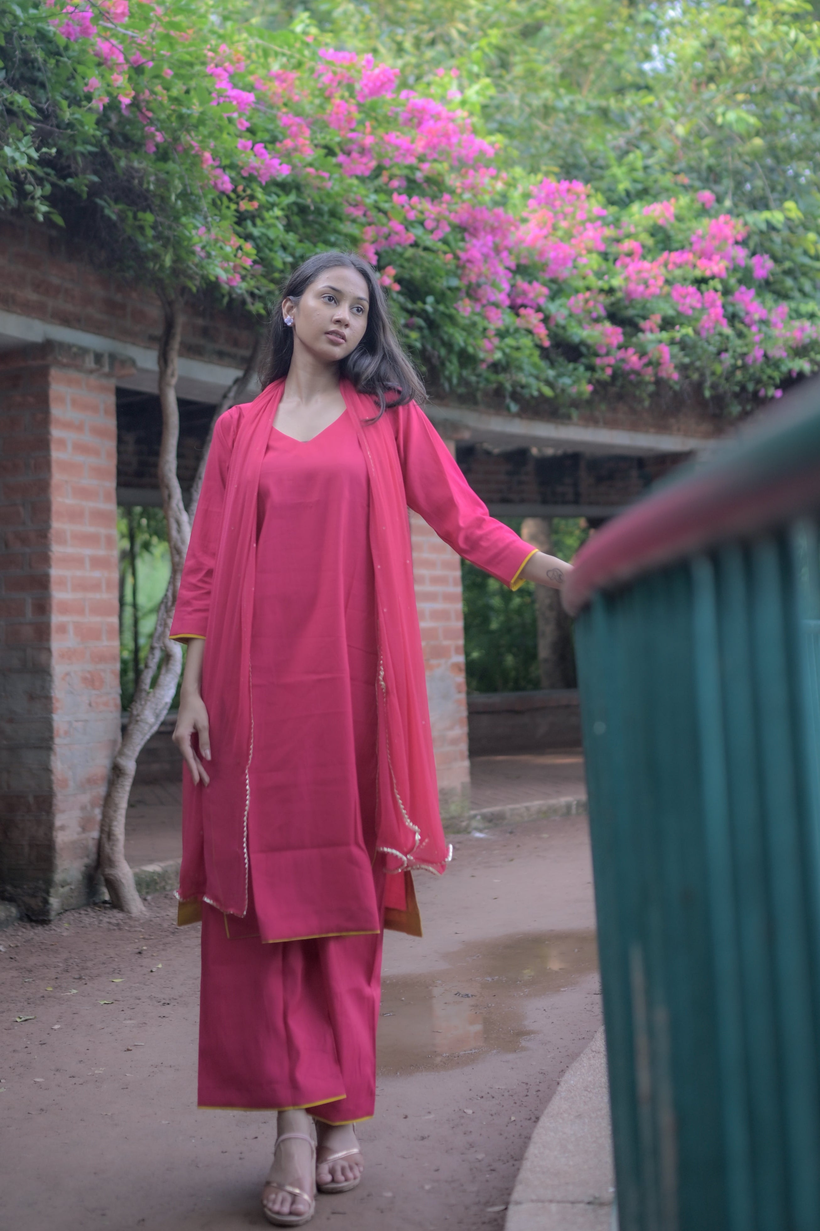 Timeless silk kurta set (Pink)