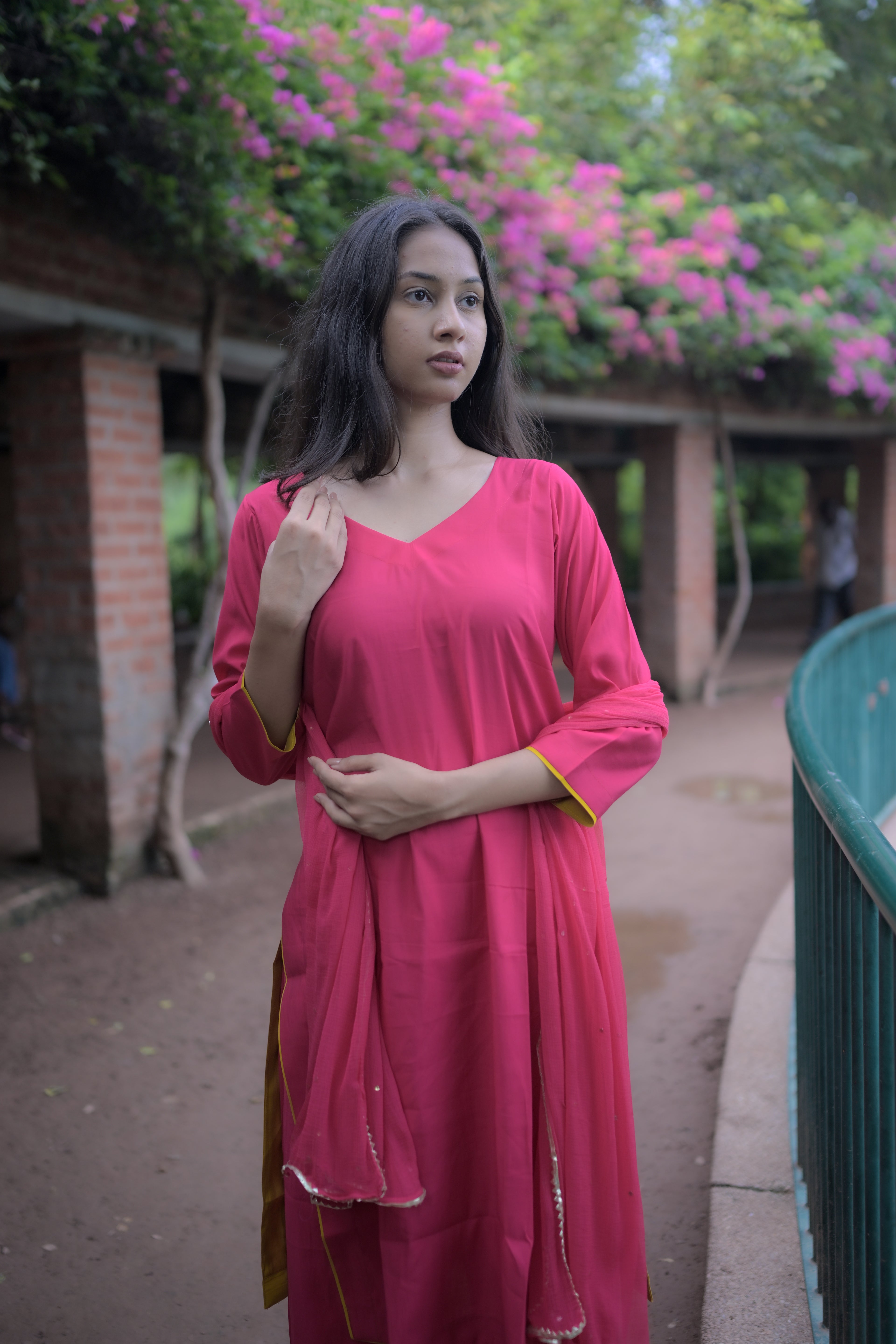 Timeless silk kurta set (Pink)