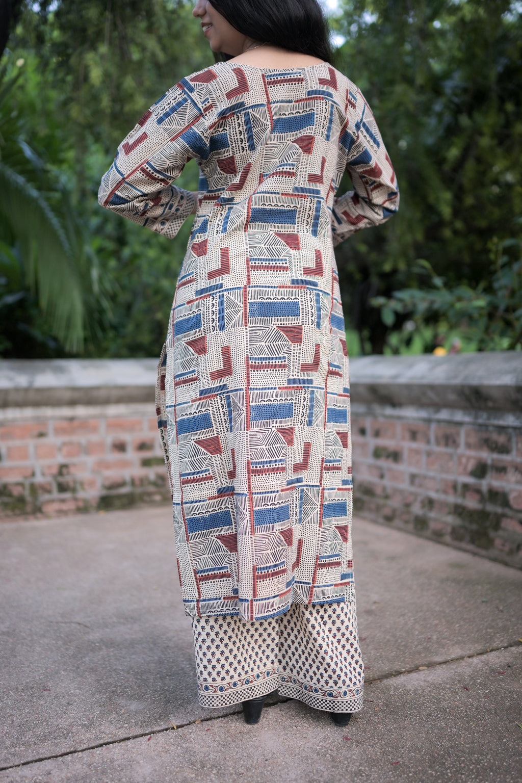 Beige Ajarak Saudagiri Kurta Set