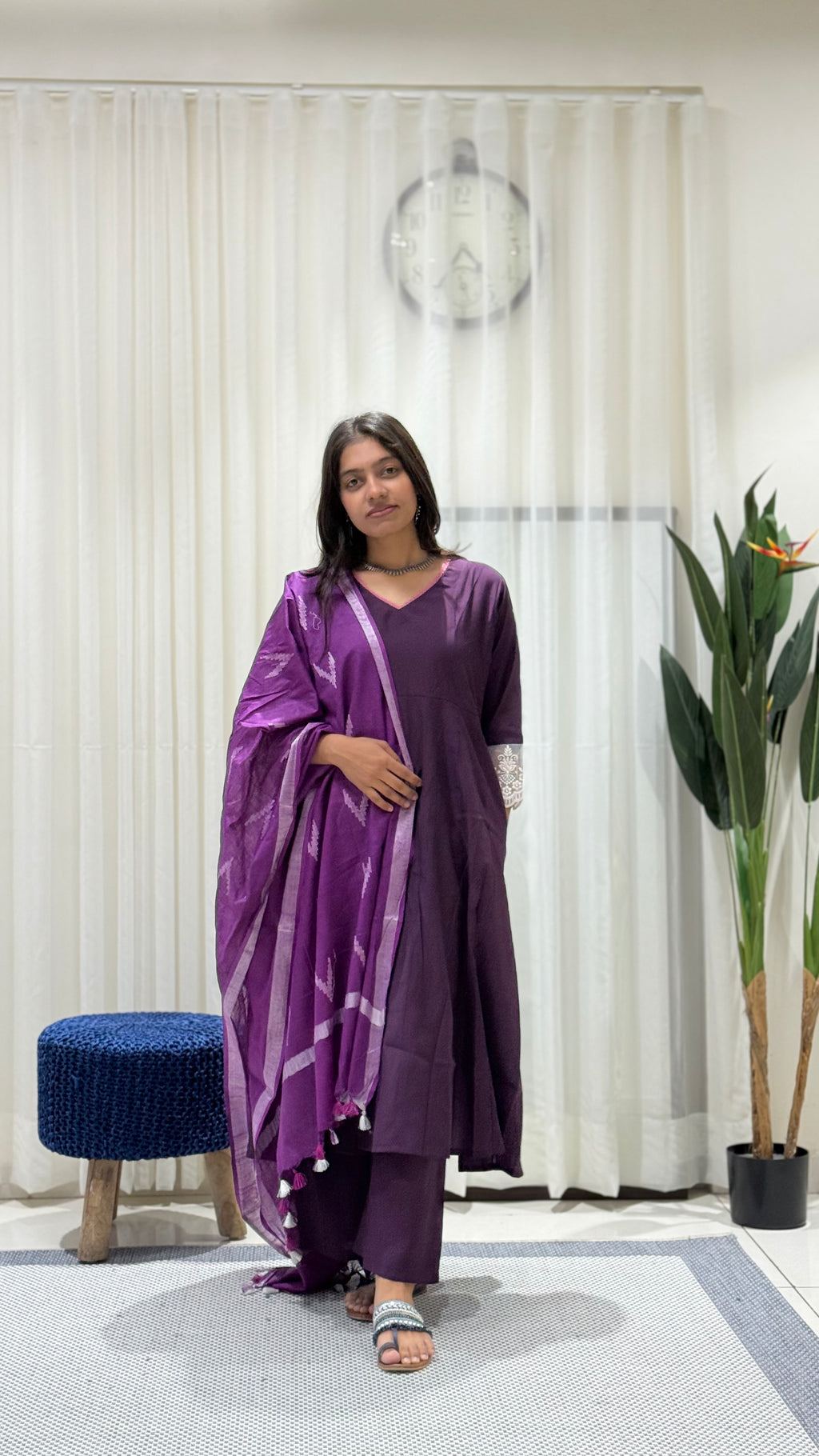 Timeless silk kurta set (Purple)