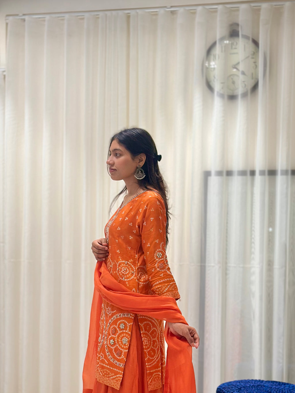 Timeless Sharara Silk Kurta Set (orange)