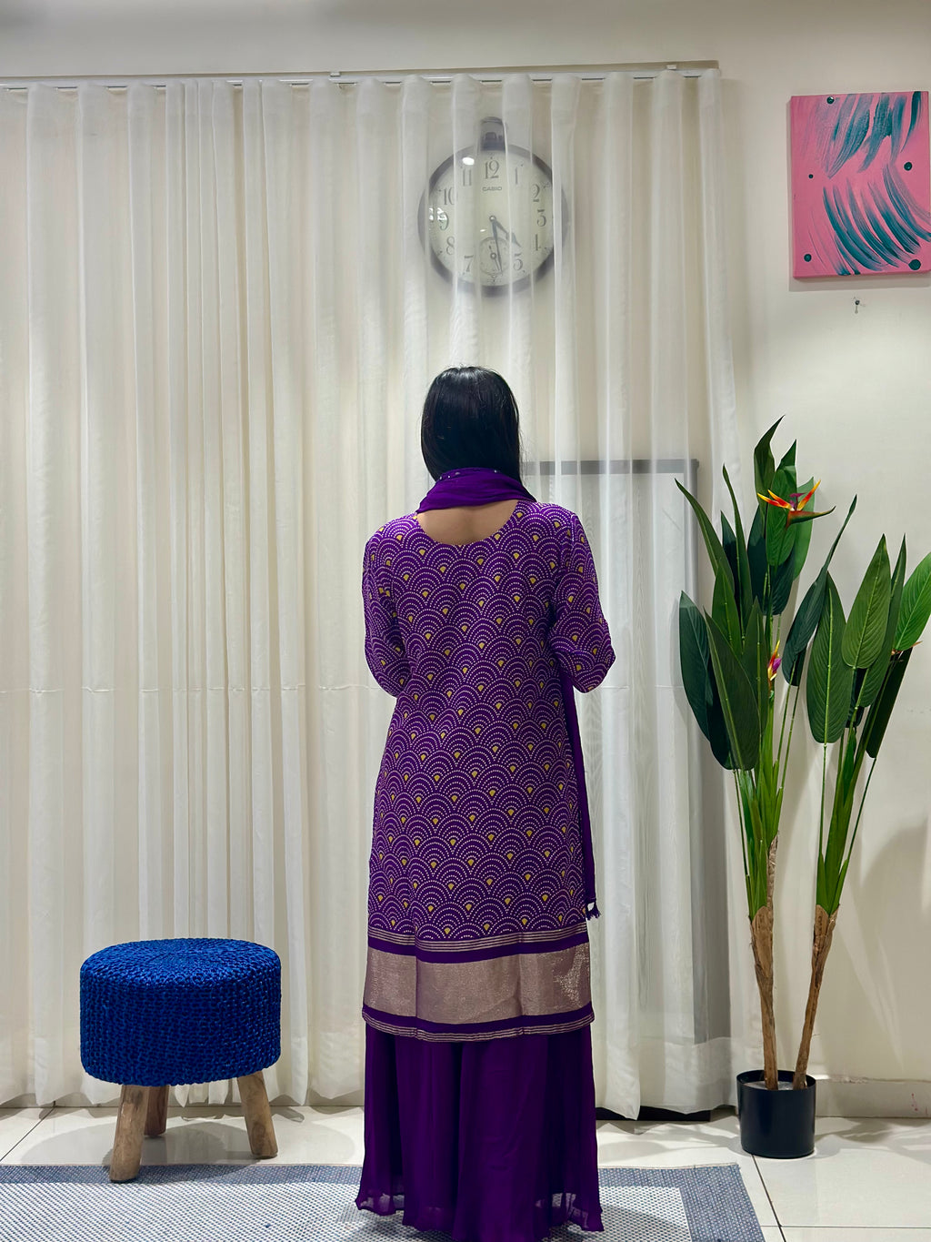 Timeless Sharara Silk Kurta Set (Purple)