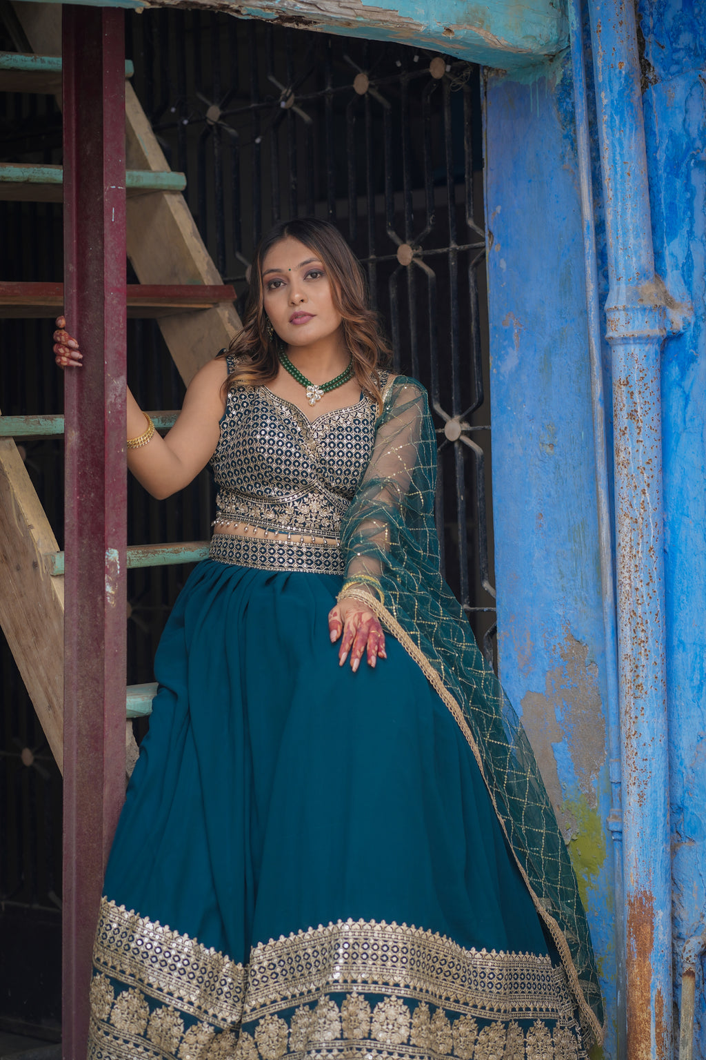 Flared Georgette Lehenga Set (Only One left)