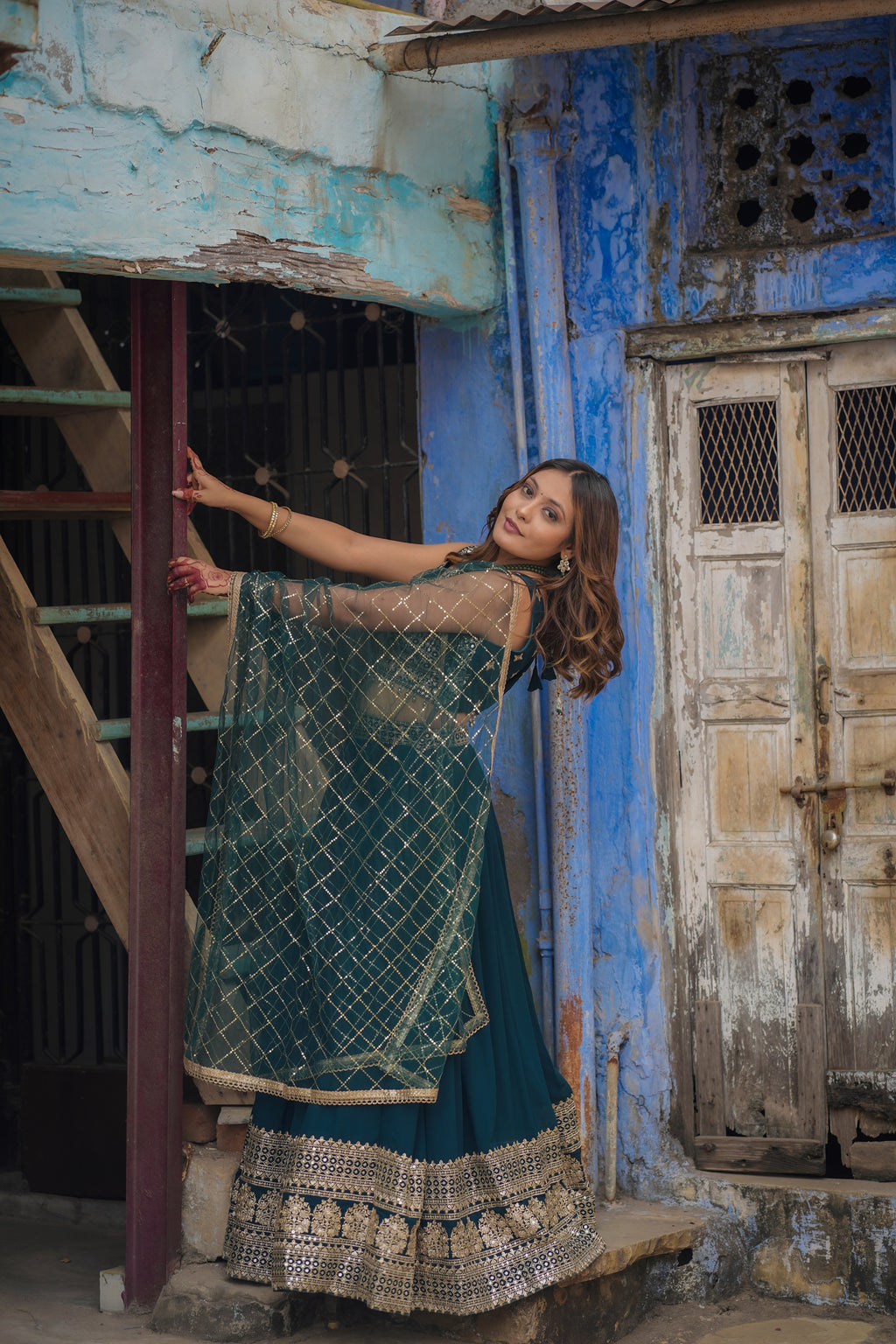 Flared Georgette Lehenga Set (Only One left)