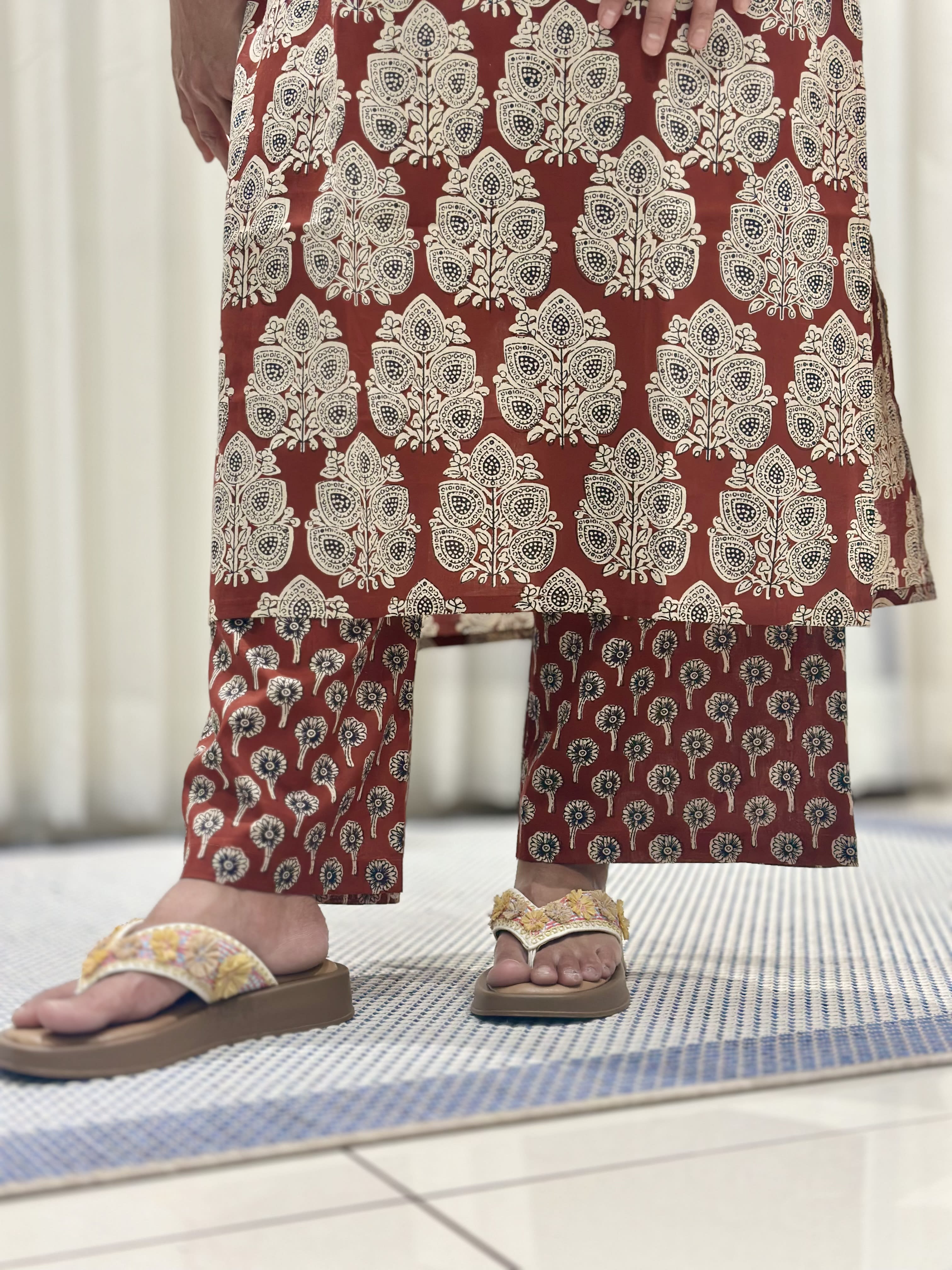 Heer Maroon Cotton Kurta Set