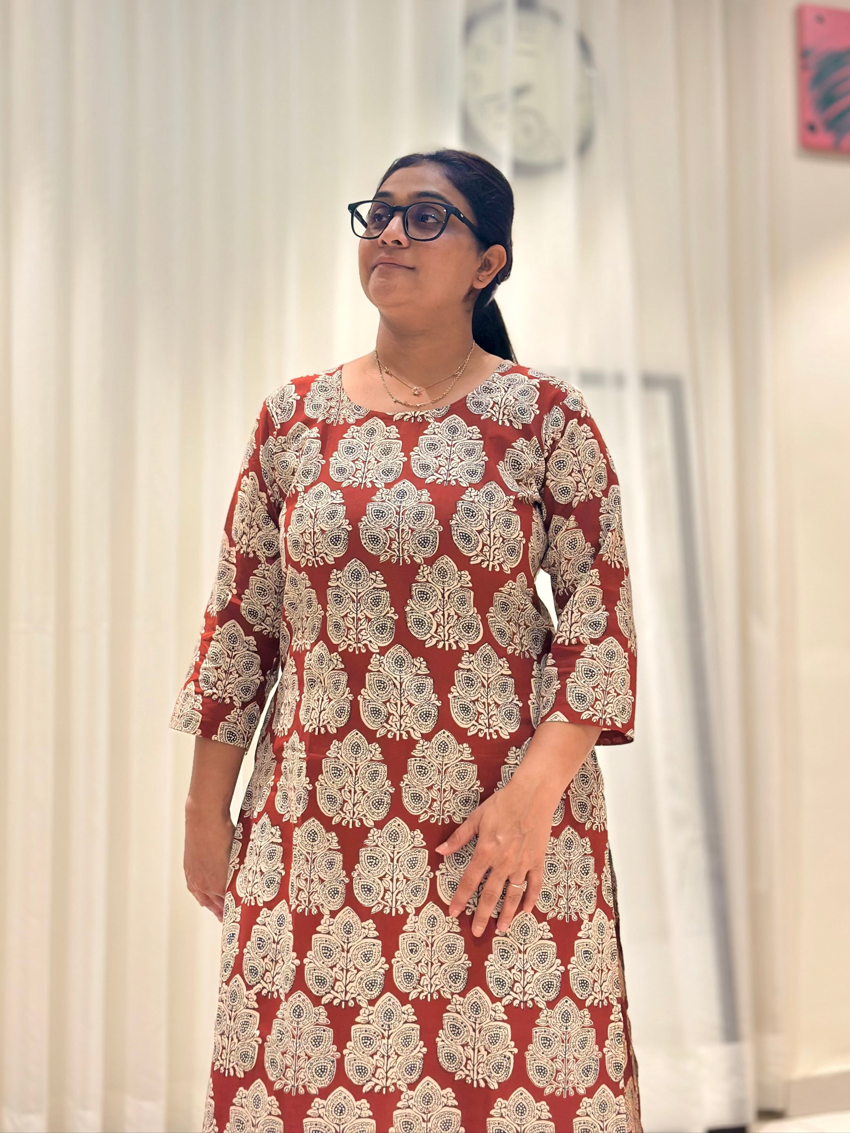 Heer Maroon Cotton Kurta Set