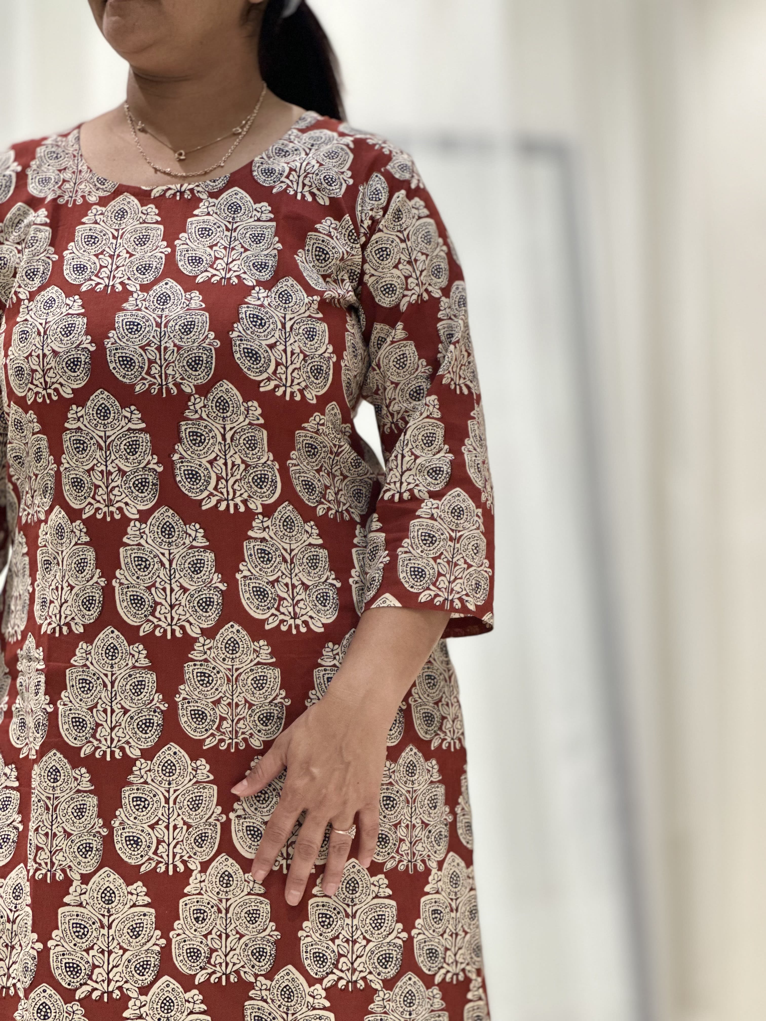 Heer Maroon Cotton Kurta Set