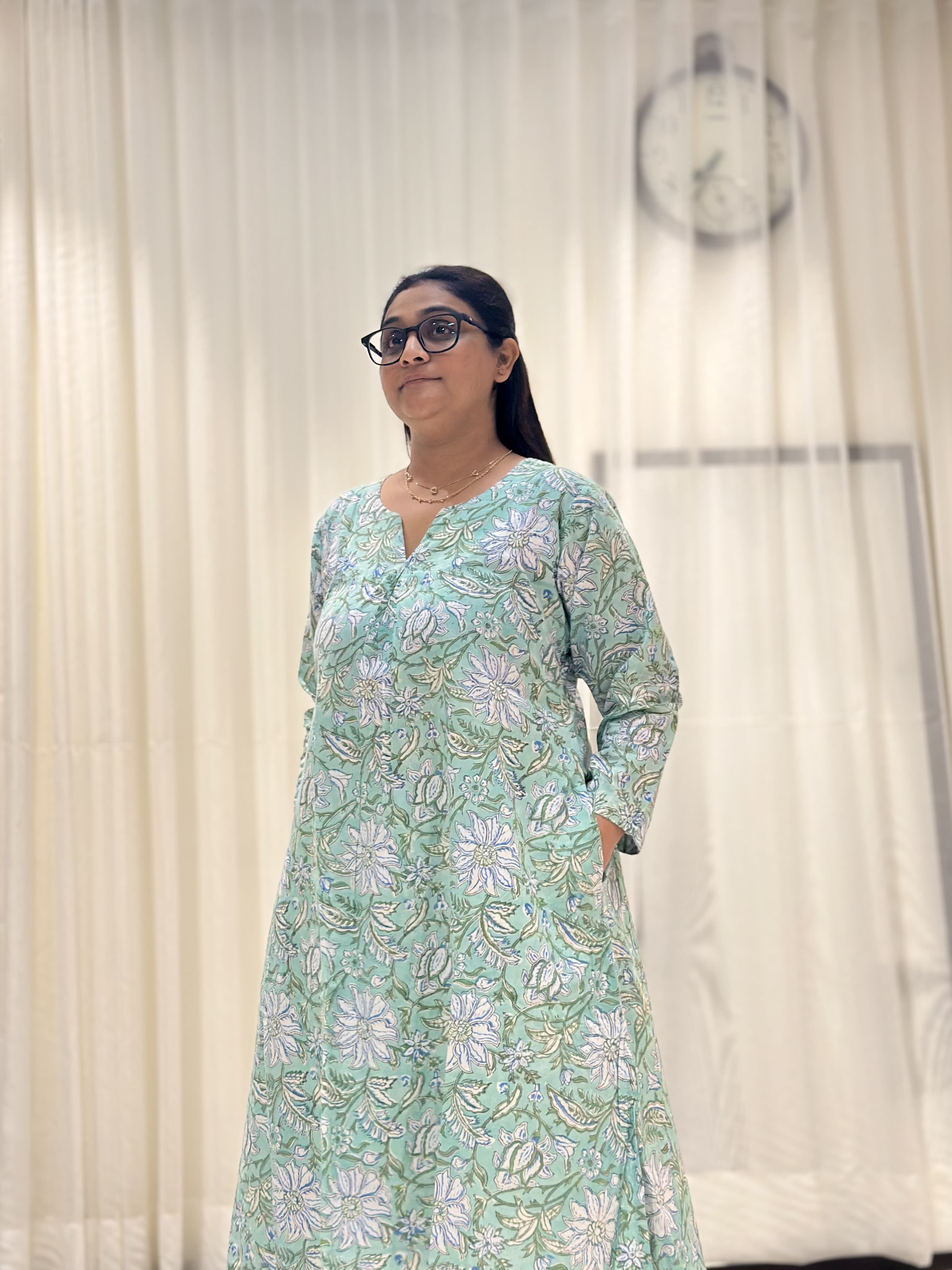 Green Cotton Hand Block-Printed Kurta Set